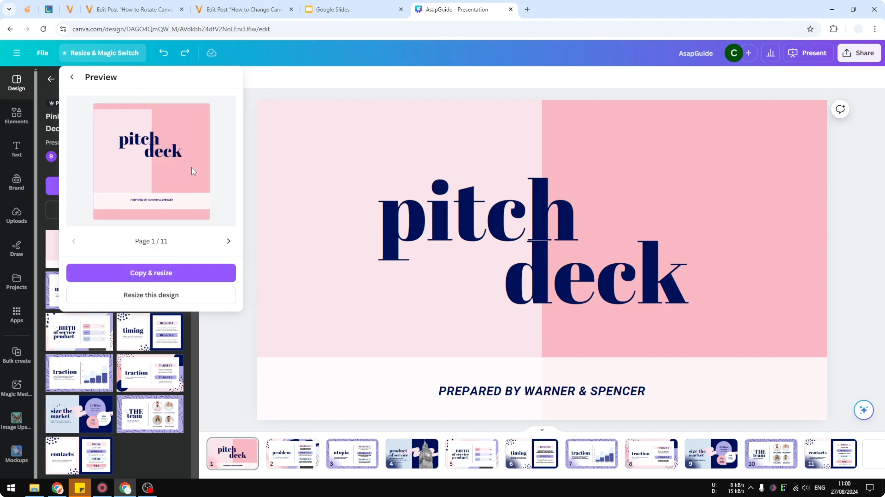 Screenshot from How to Change Canva Slide Size at 77s