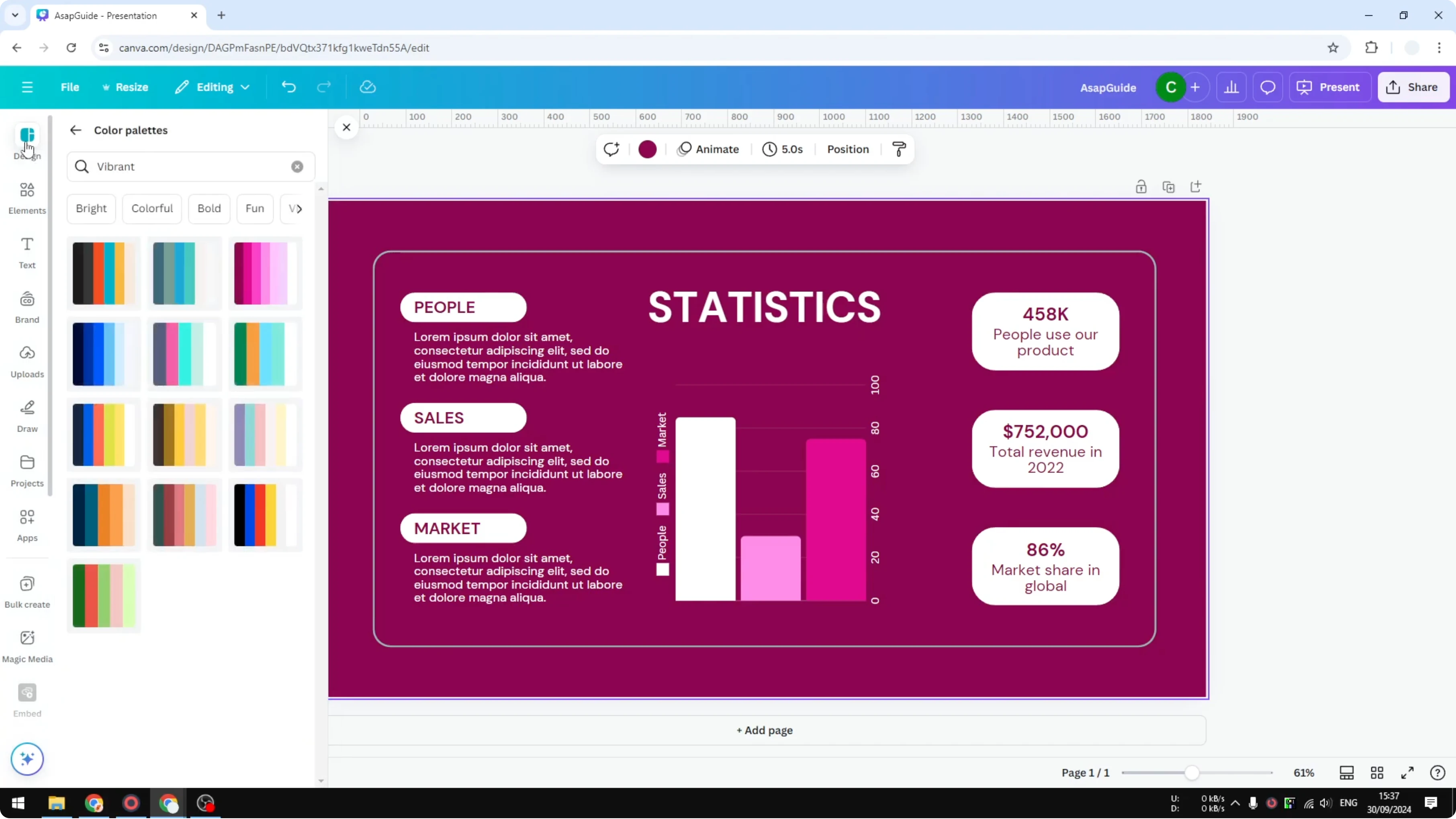 Screenshot from How to Change Color Palette of a Design in Canva at 100s