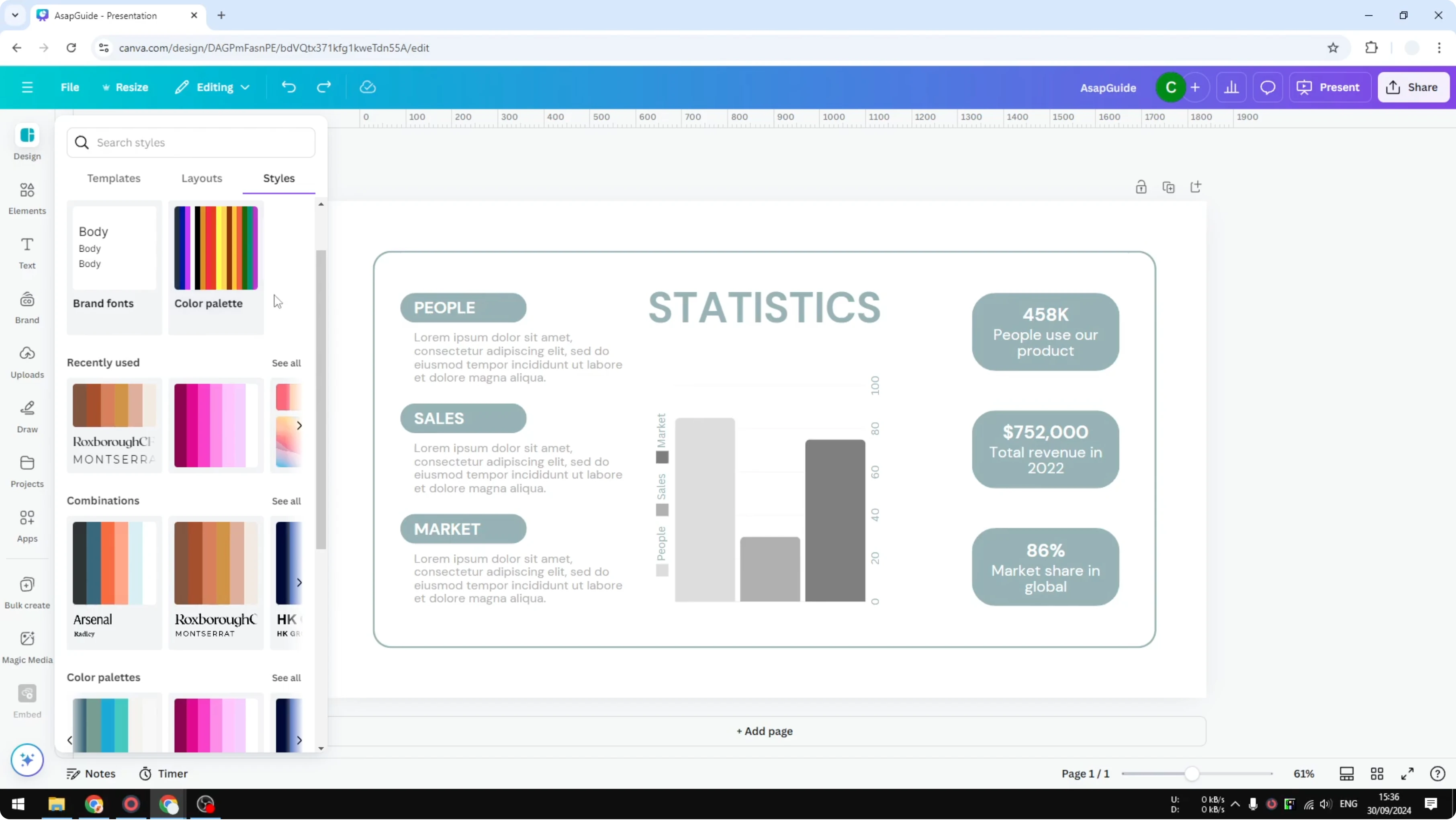 Screenshot from How to Change Color Palette of a Design in Canva at 58s