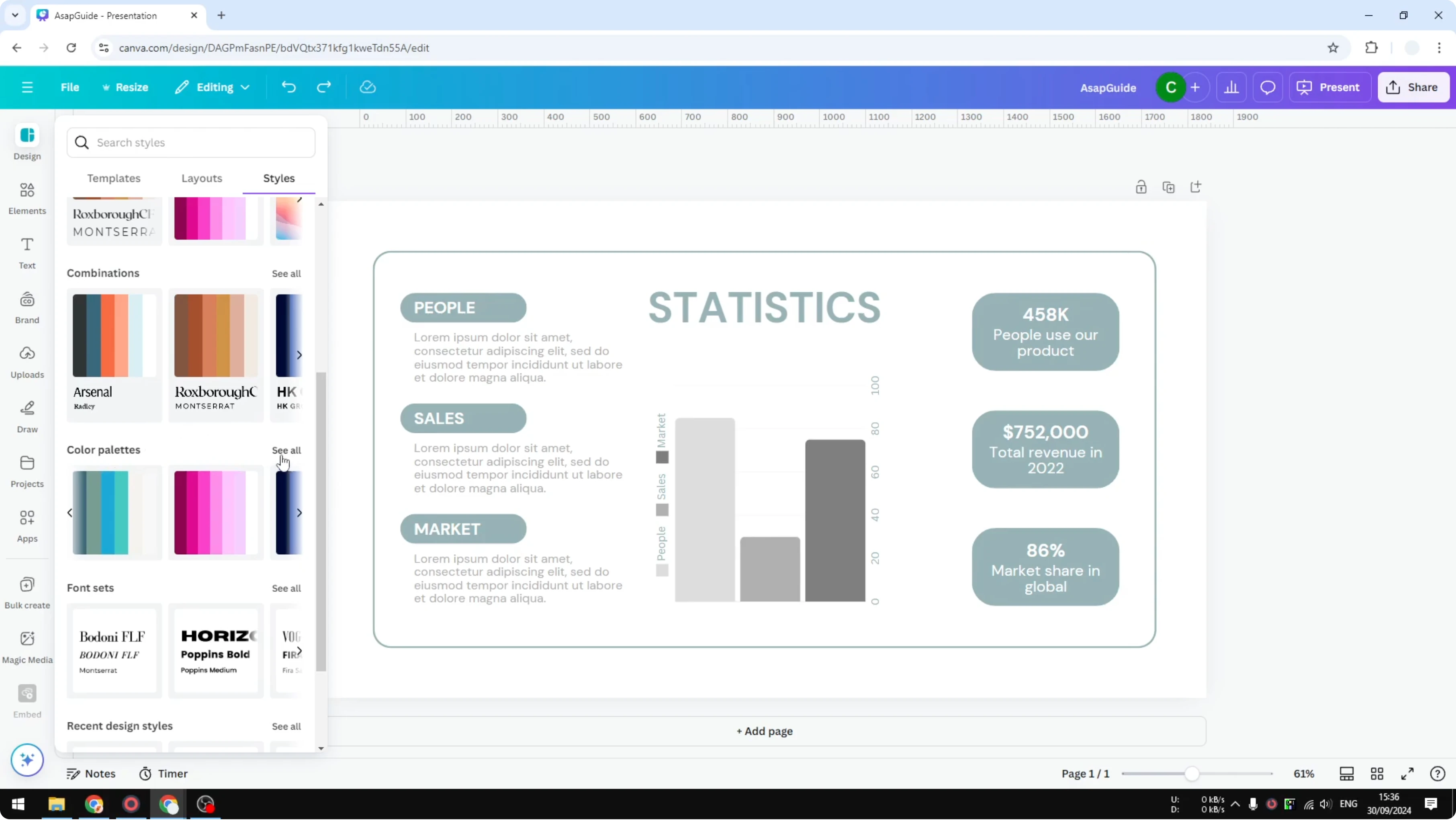 Screenshot from How to Change Color Palette of a Design in Canva at 76s