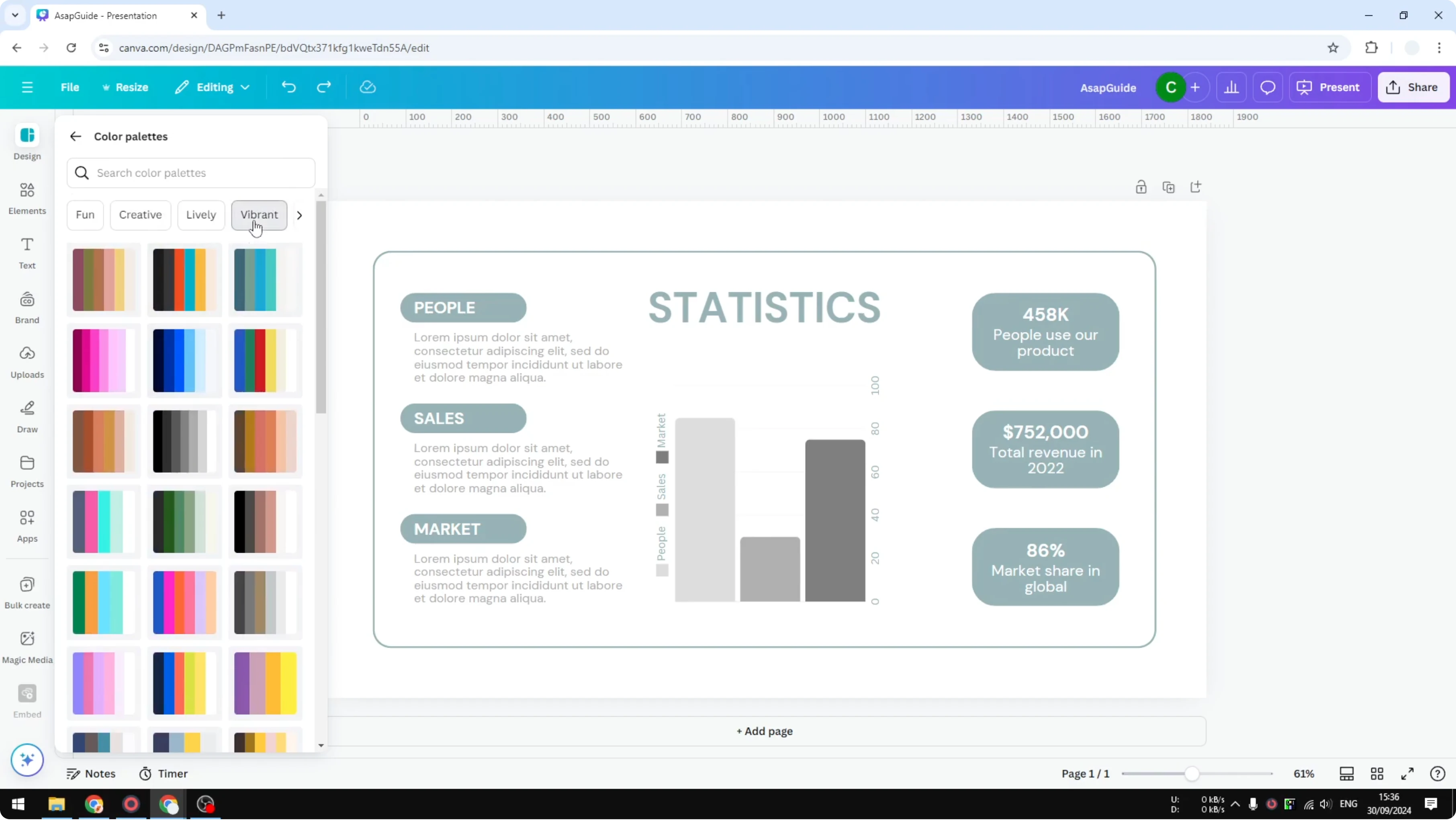 Screenshot from How to Change Color Palette of a Design in Canva at 81s