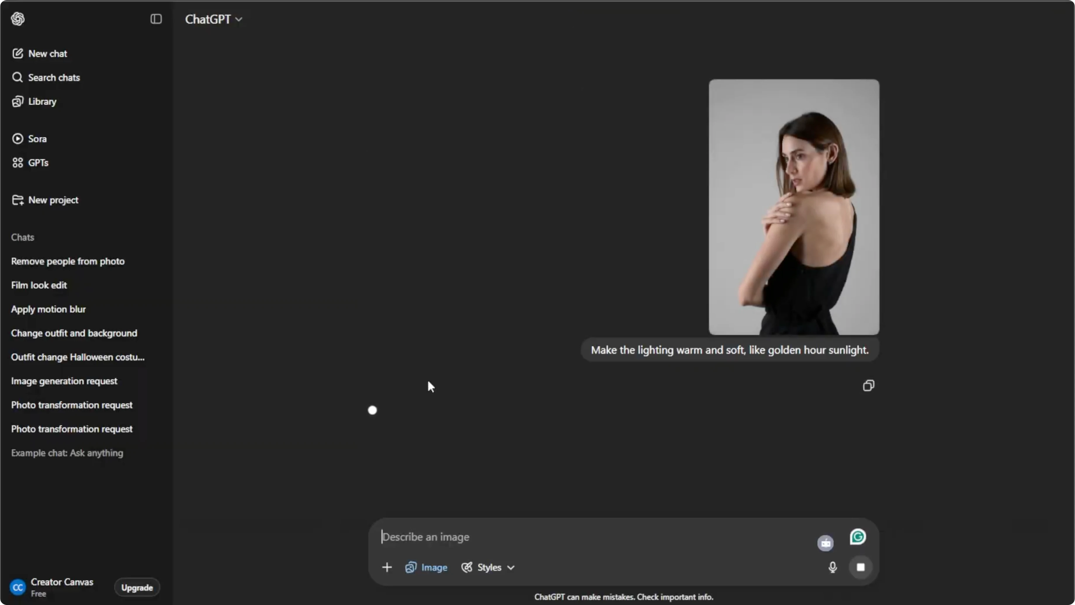Screenshot from How to Adjust and Control Image Lighting with AI? at 74s