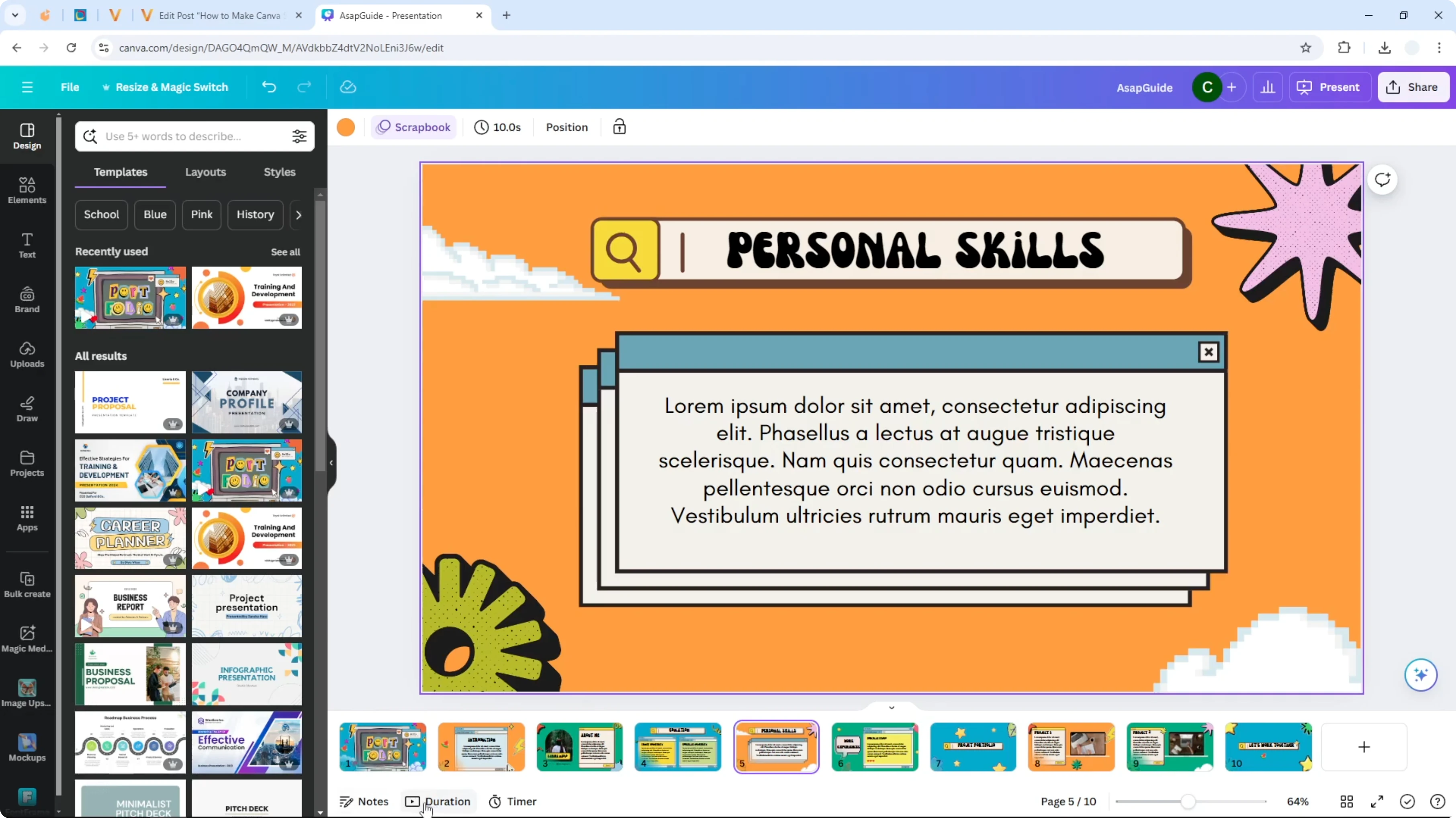 Screenshot from How to Change Slide Duration on Canva at 80s