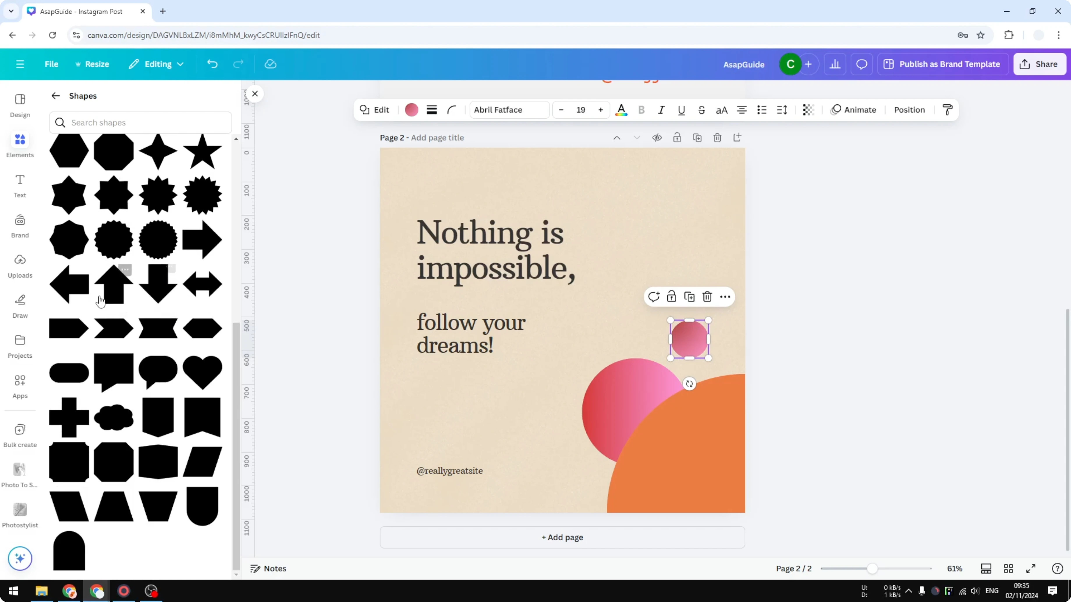 Screenshot from How to Change Solid Color to Gradient in Canva at 132s
