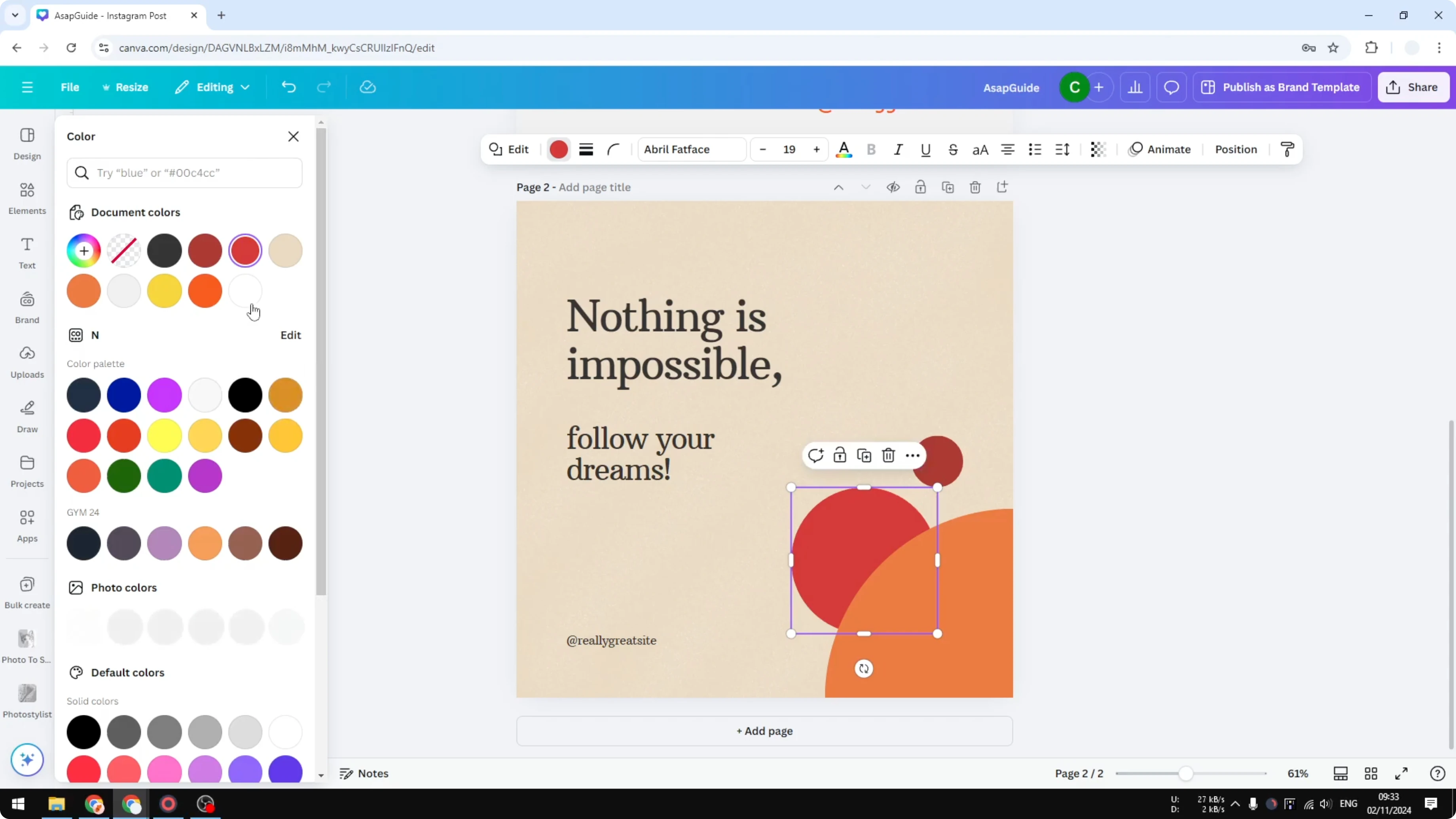 Screenshot from How to Change Solid Color to Gradient in Canva at 39s