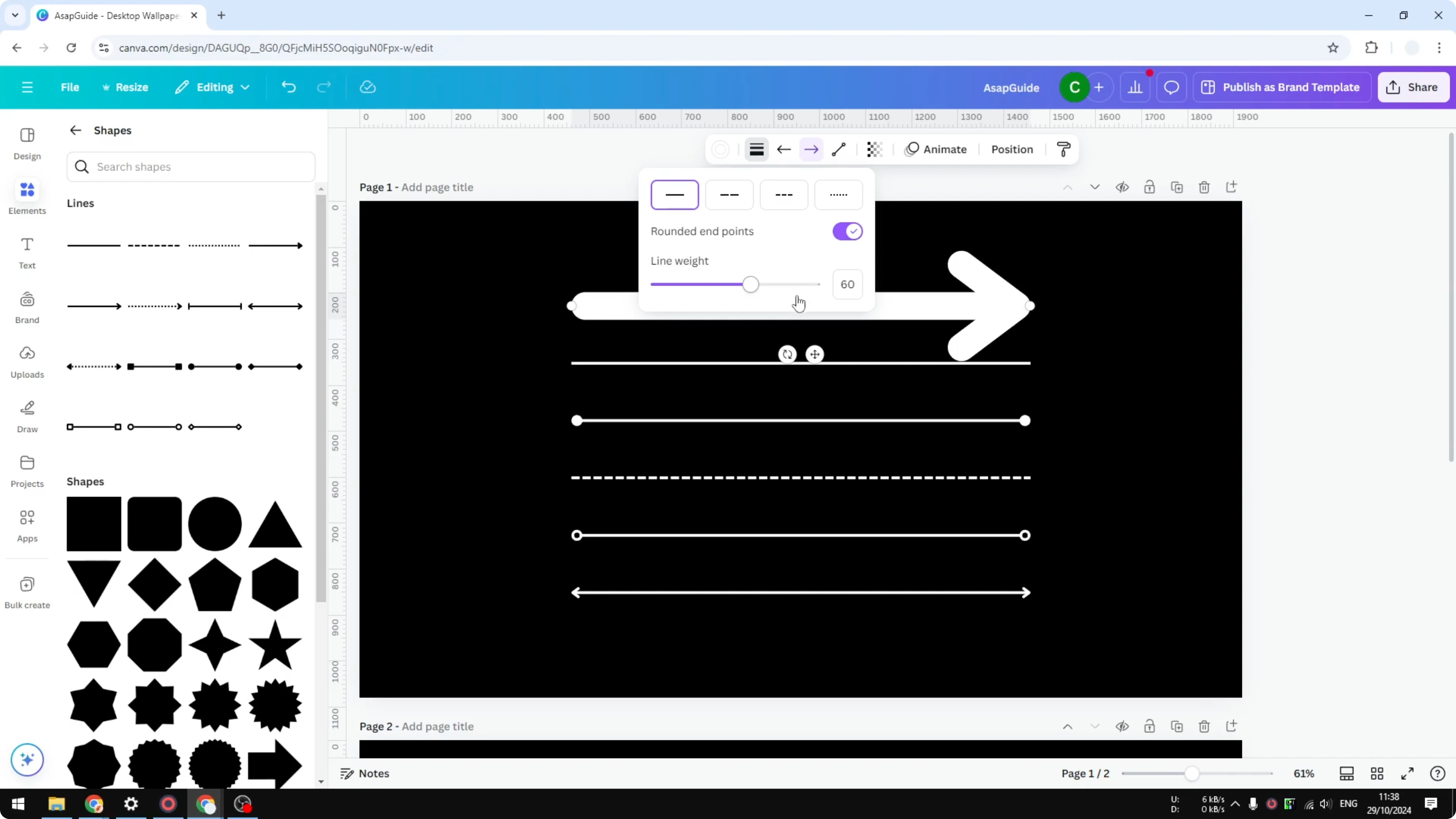 Screenshot from How to Change the Weight of a Line in Canva at 83s