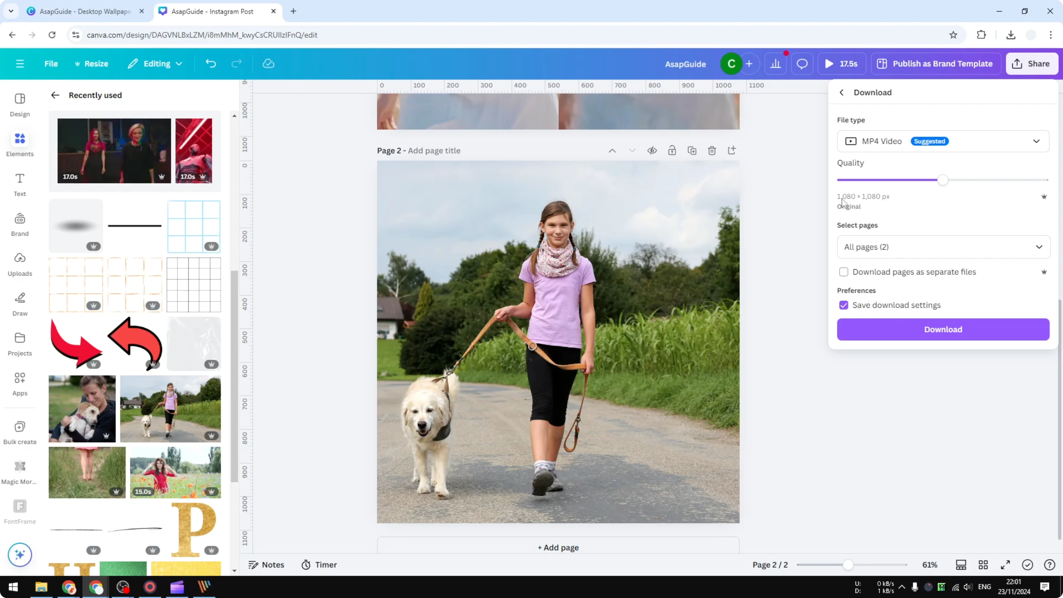 Screenshot from How to Check Your Current Design Dimensions in Canva at 83s