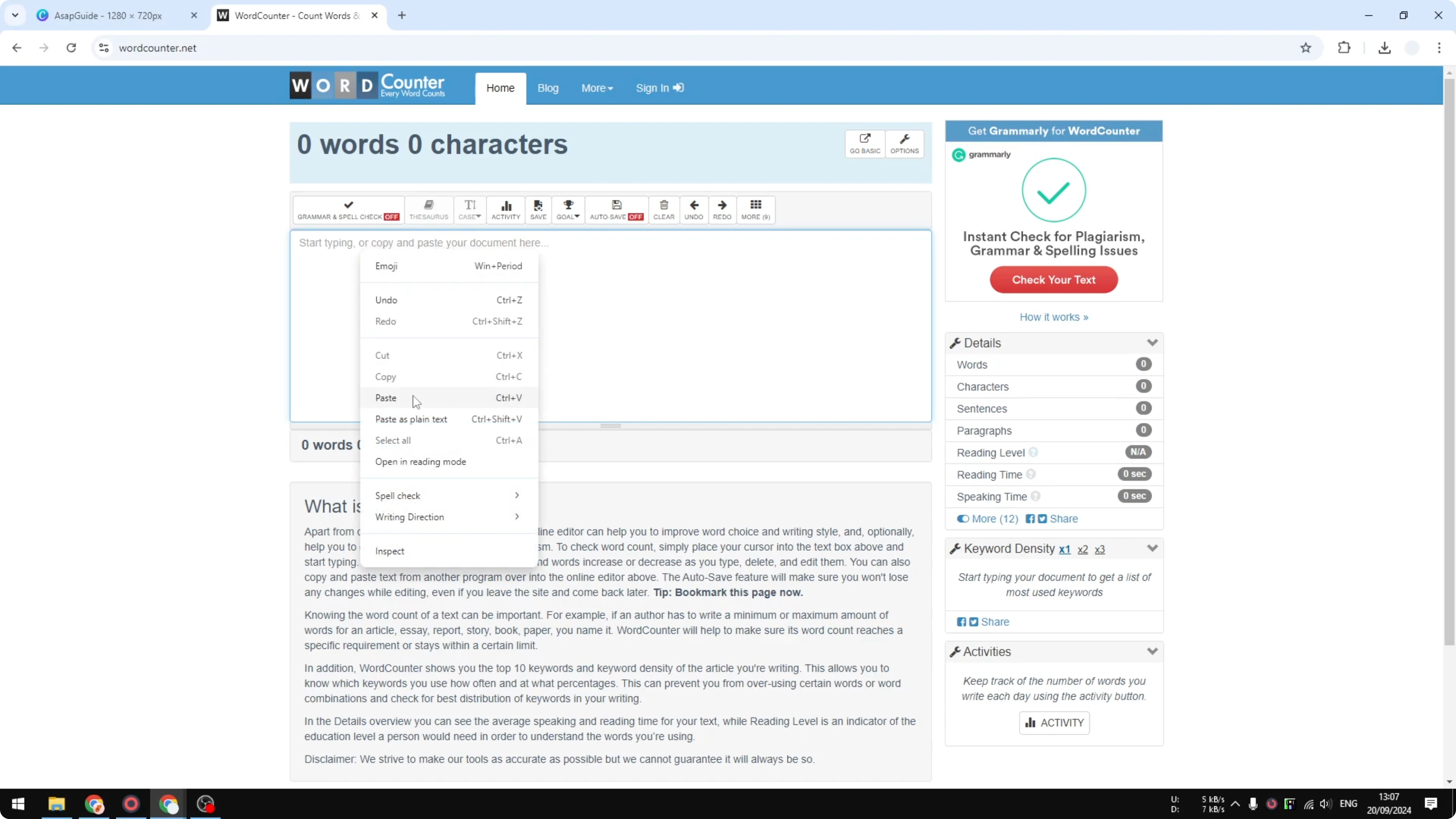 Screenshot from How to Check Word Count on a Canva Design at 101s