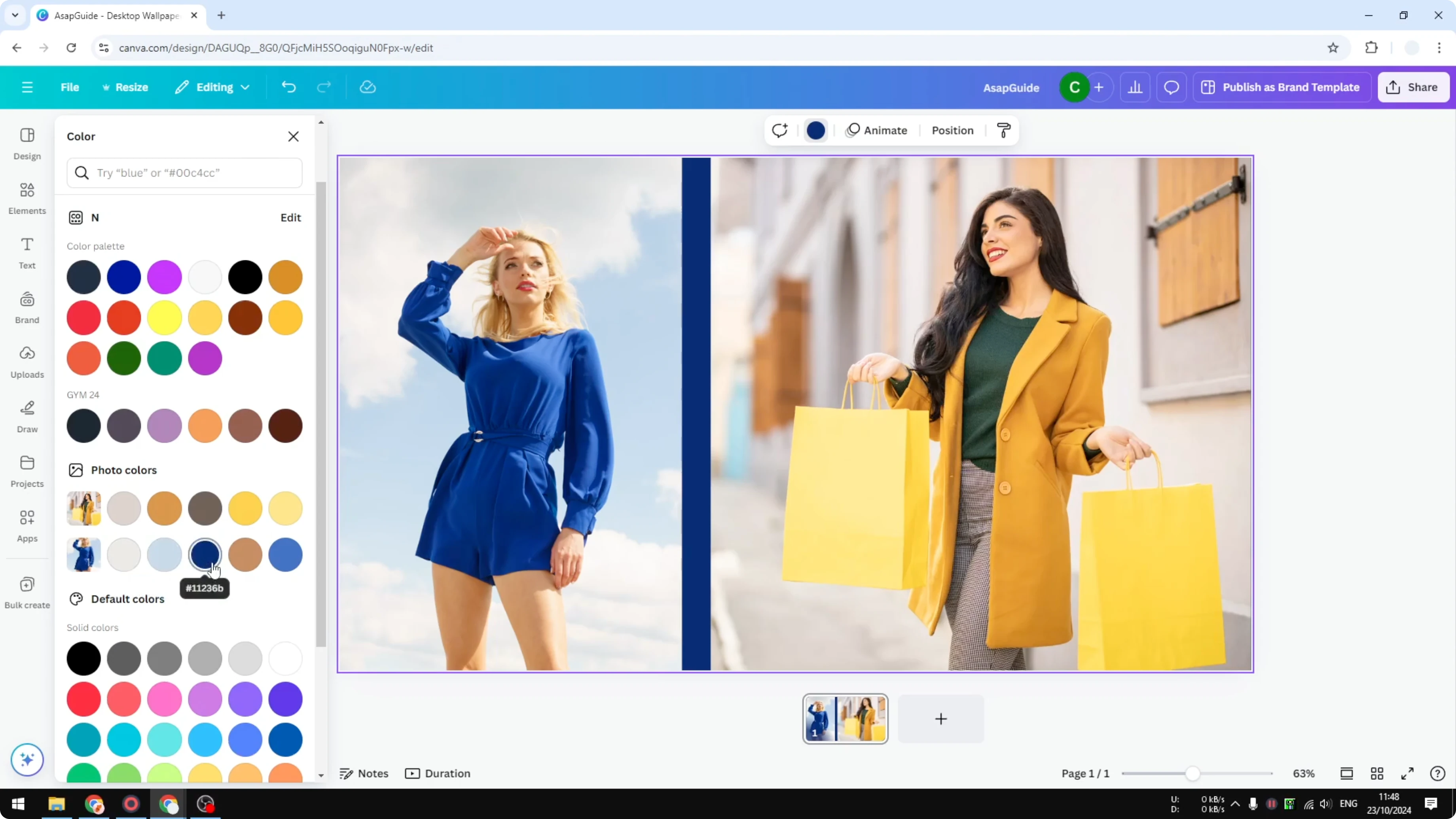Screenshot from How to Get the Color Palette of a Photo in Canva at 110s