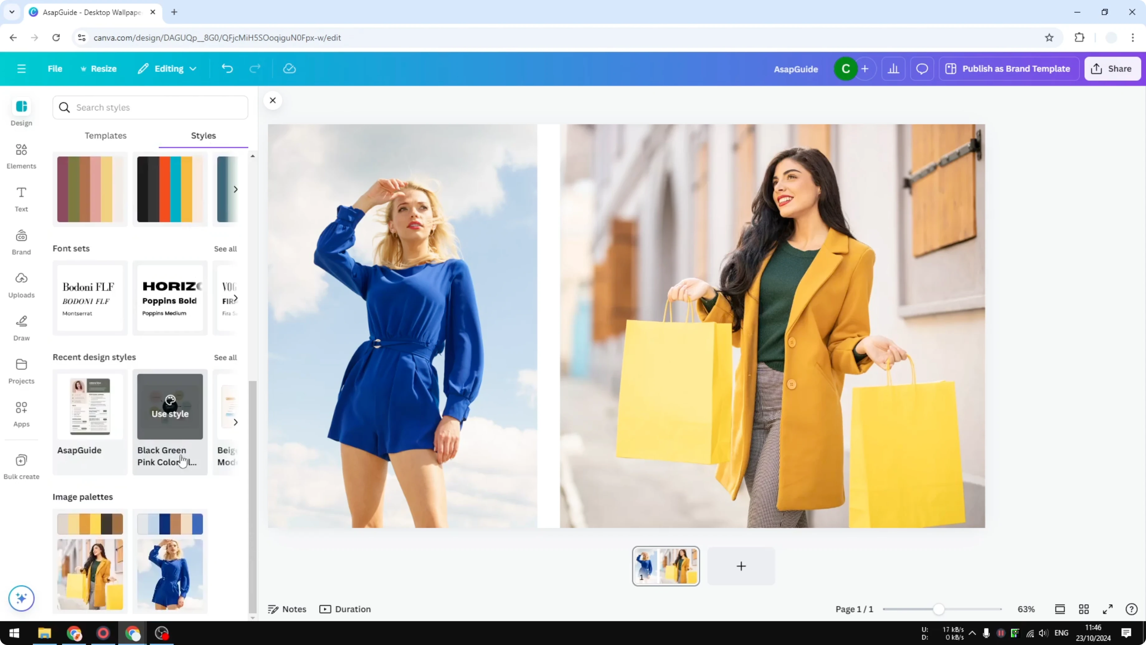 Screenshot from How to Get the Color Palette of a Photo in Canva at 41s