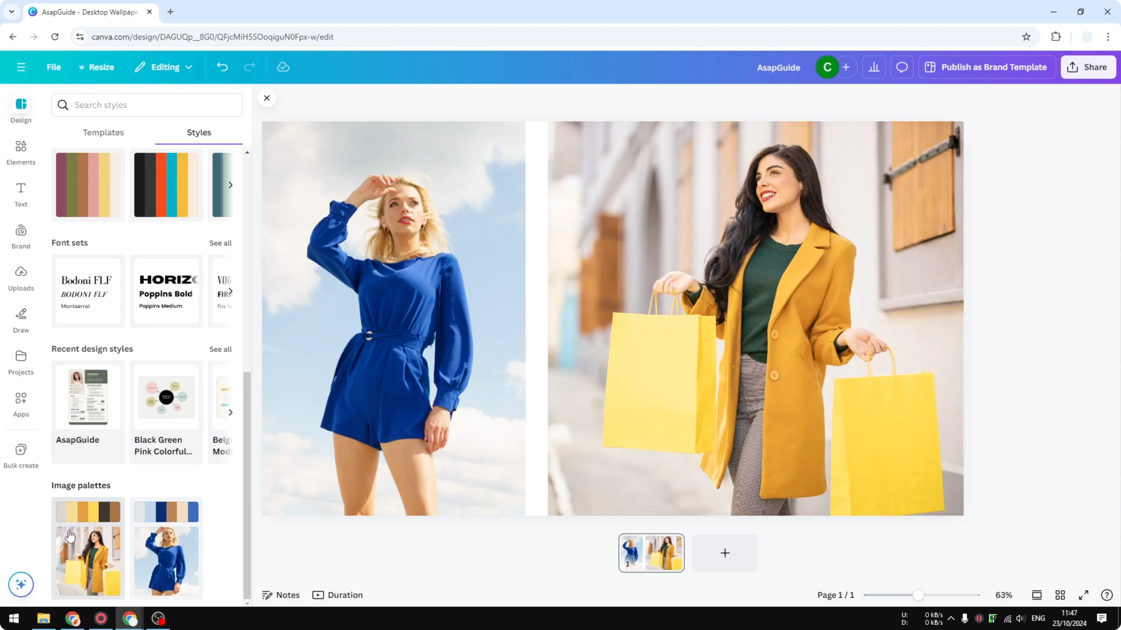 Screenshot from How to Get the Color Palette of a Photo in Canva at 52s