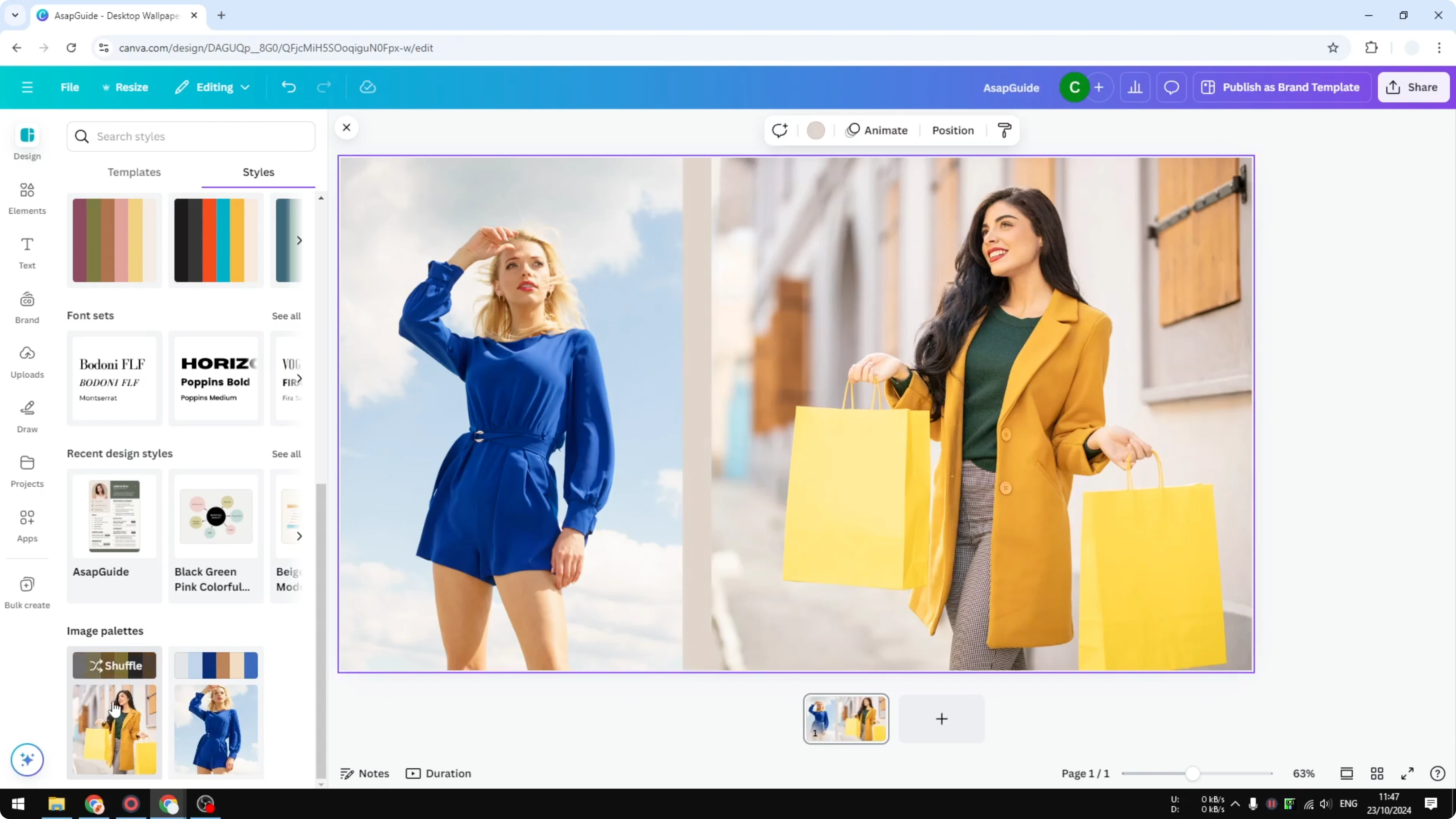 Screenshot from How to Get the Color Palette of a Photo in Canva at 57s