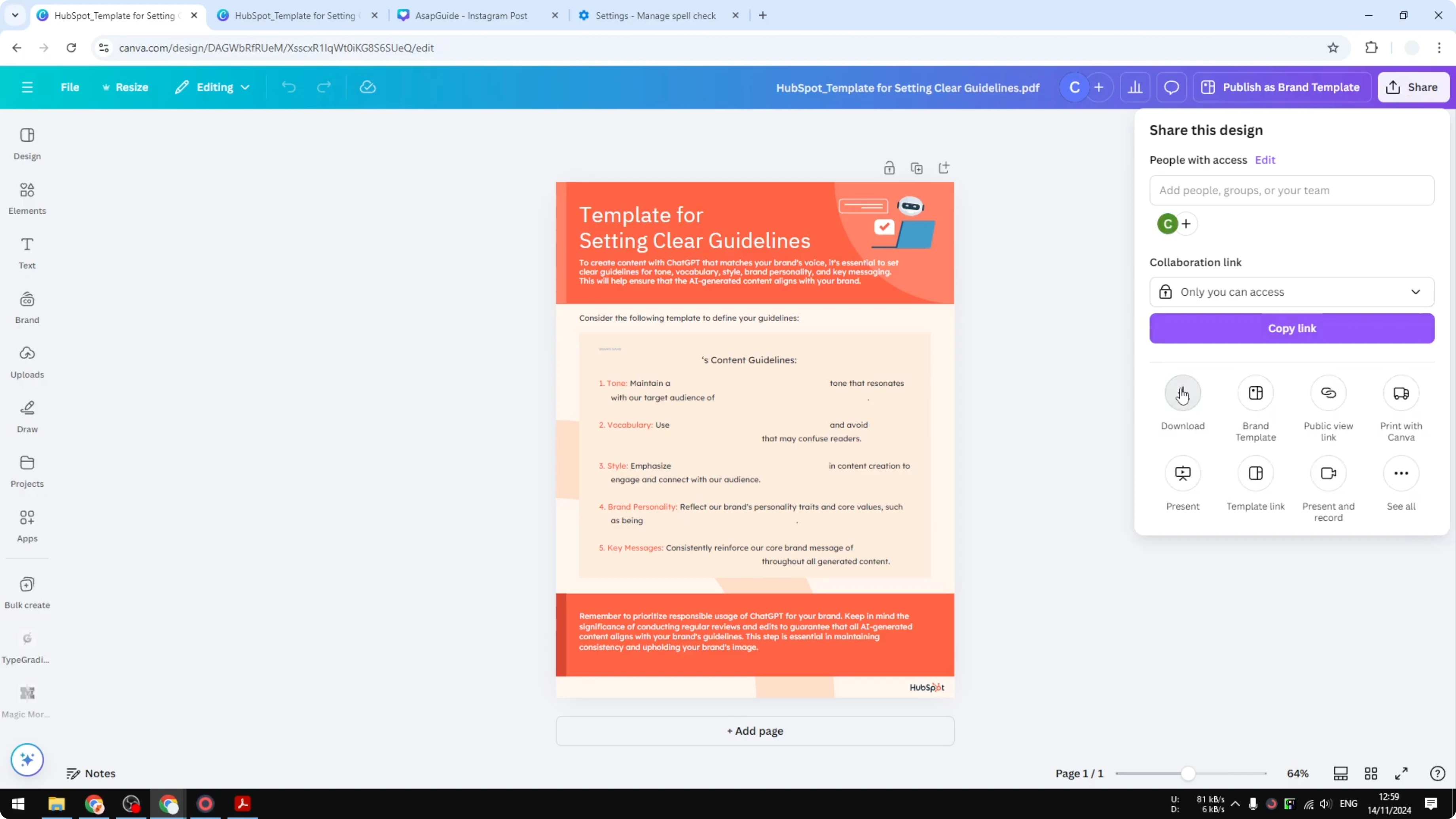Screenshot from How to Convert PDF to JPEG in Canva at 105s