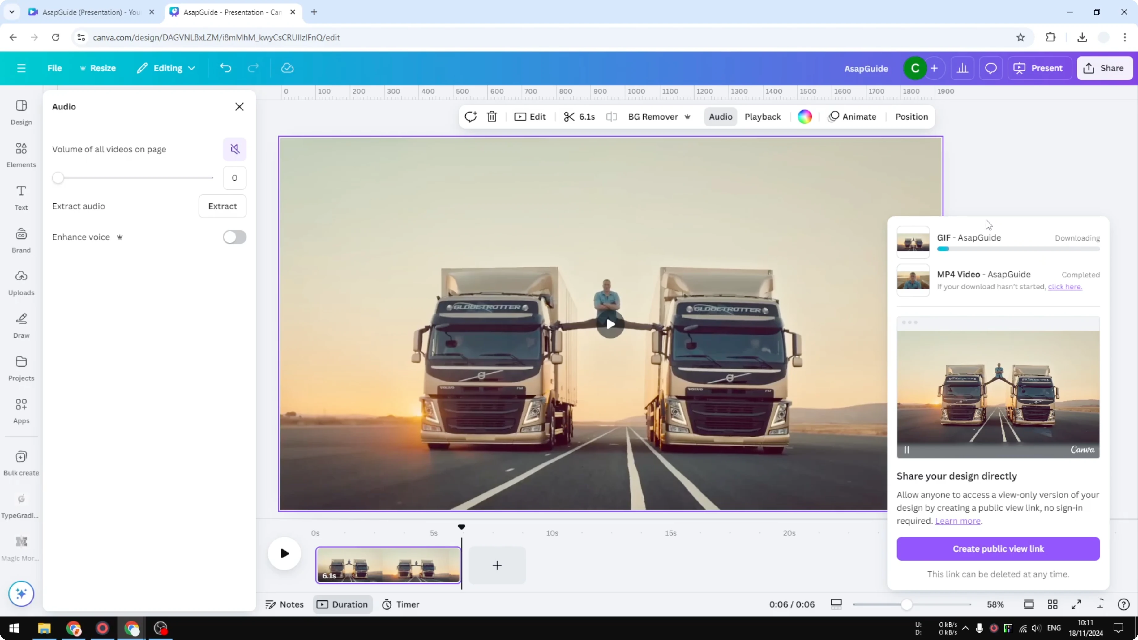 Screenshot from How to Convert Video to GIF Animation in Canva at 210s