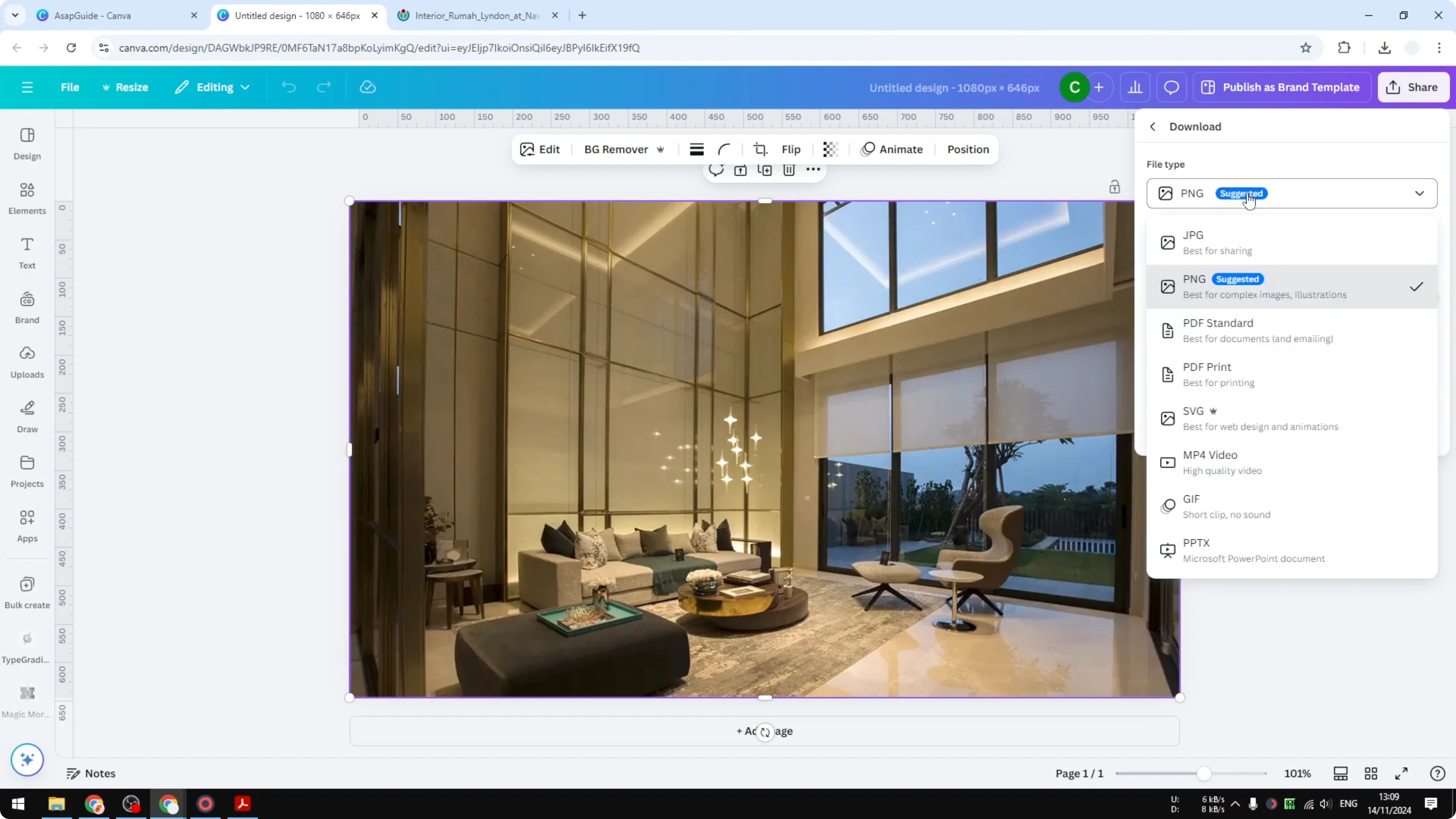 Screenshot from How to Convert WebP to PNG in Canva at 132s
