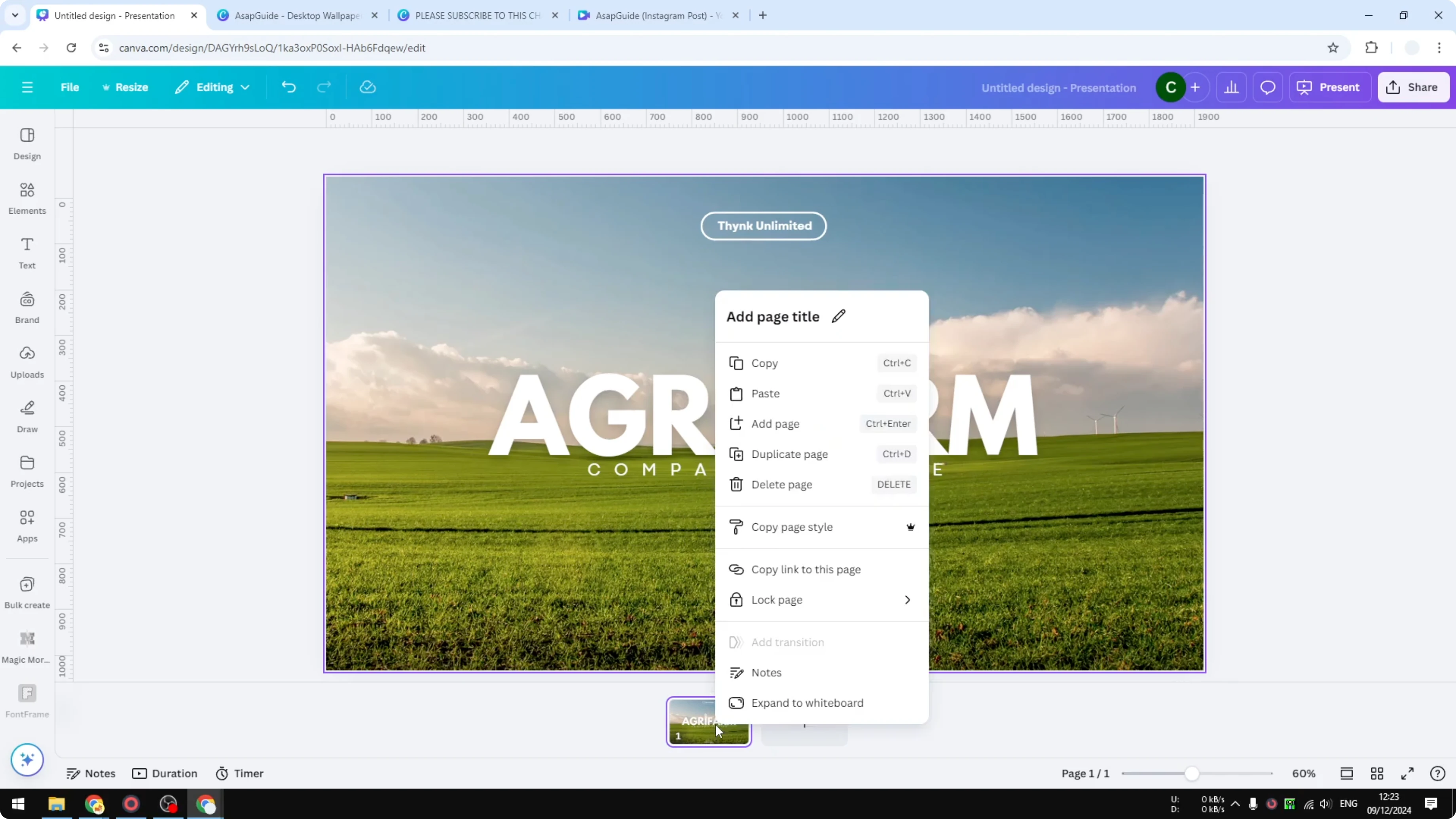 Screenshot from How to Copy Canva Page from One Design to Another at 71s