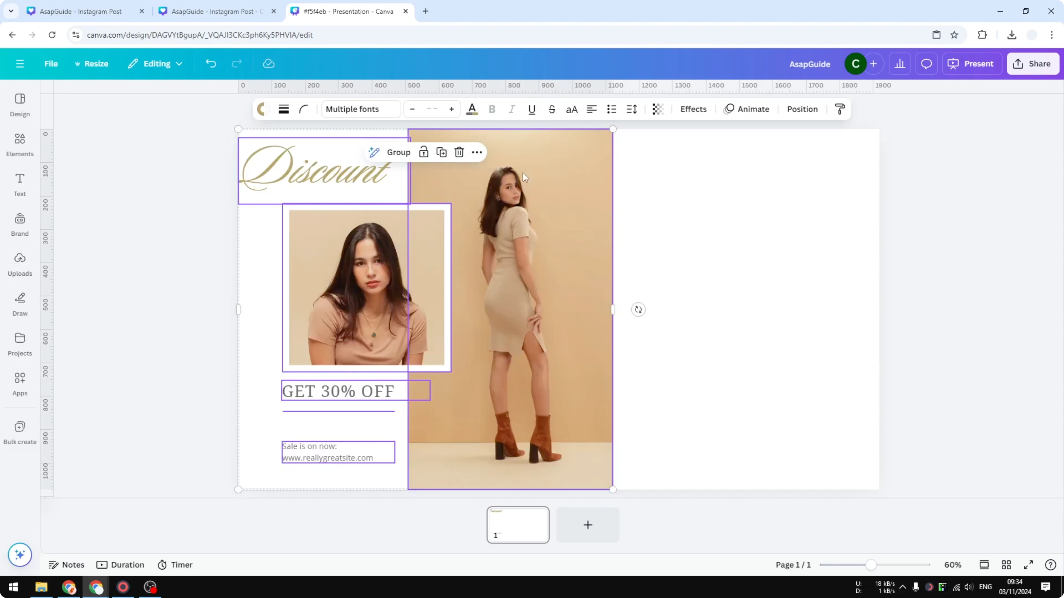 Screenshot from How to Copy a Page in Canva to Another Project at 116s