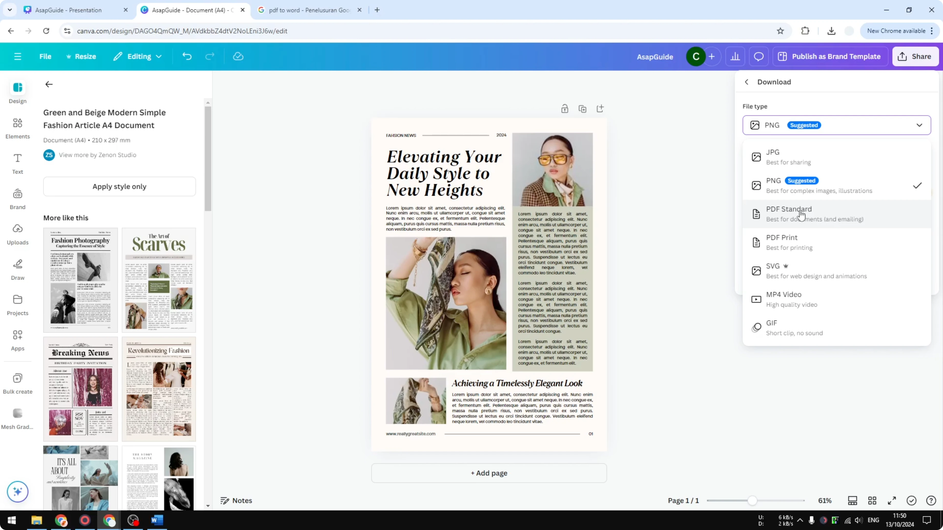 Screenshot from How to Copy Paste Canva to Microsoft Word at 54s