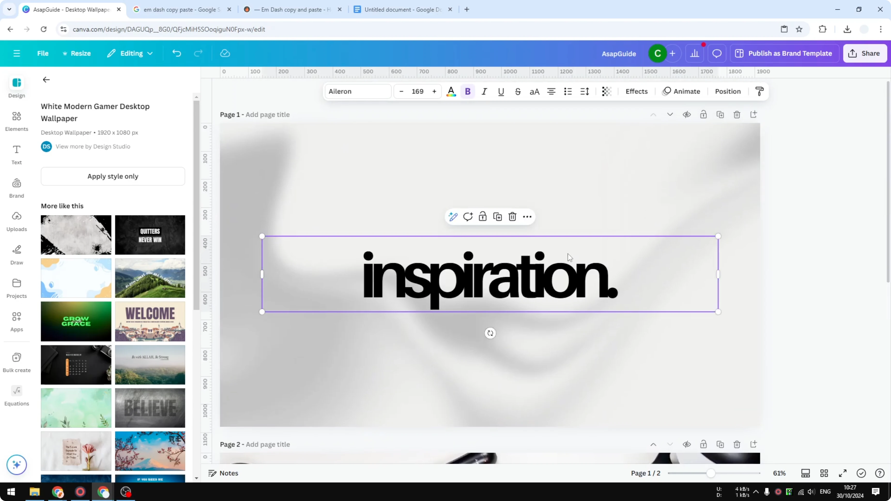 Screenshot from How to Copy Text Style in Canva at 45s