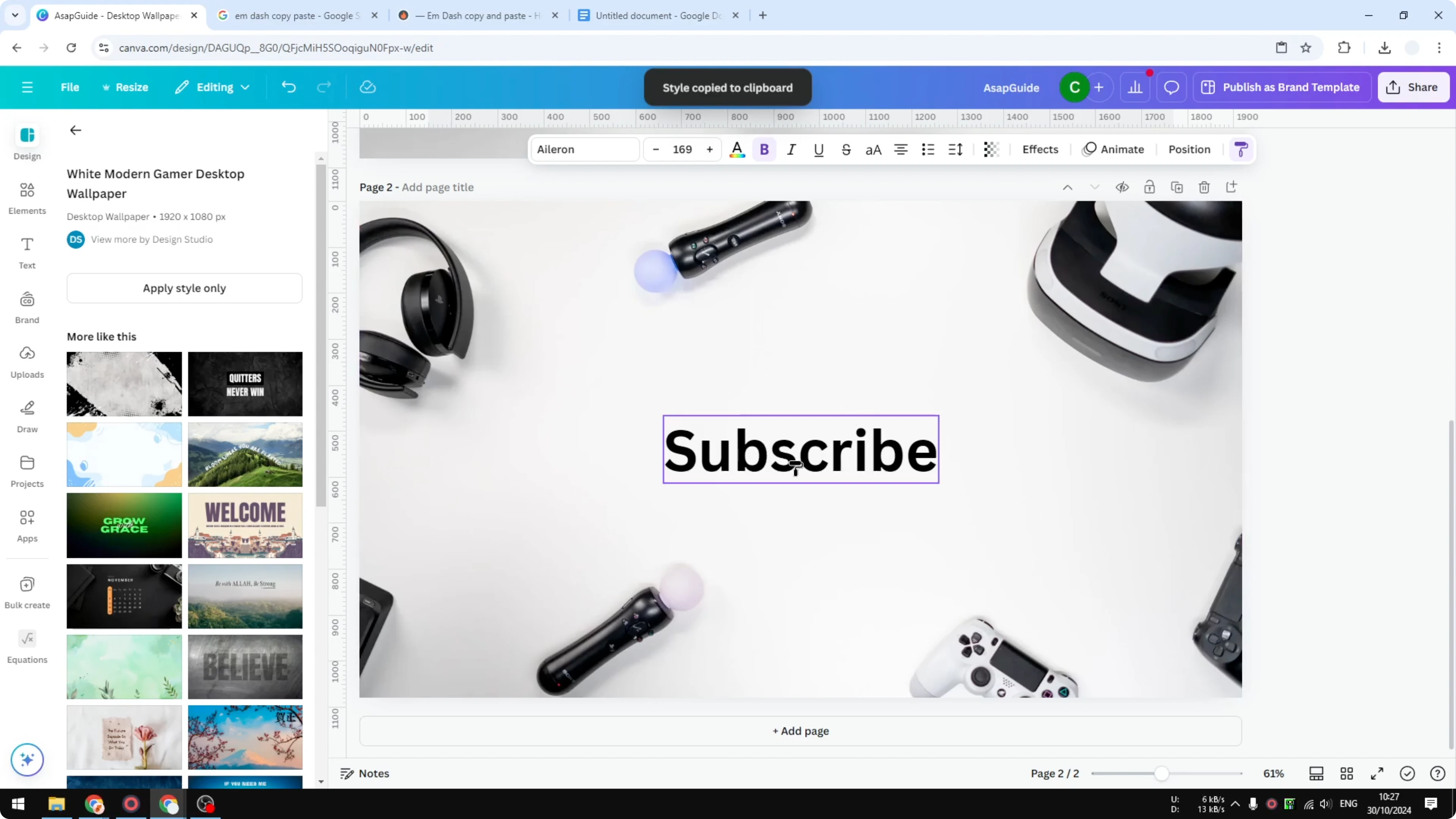 Screenshot from How to Copy Text Style in Canva at 55s