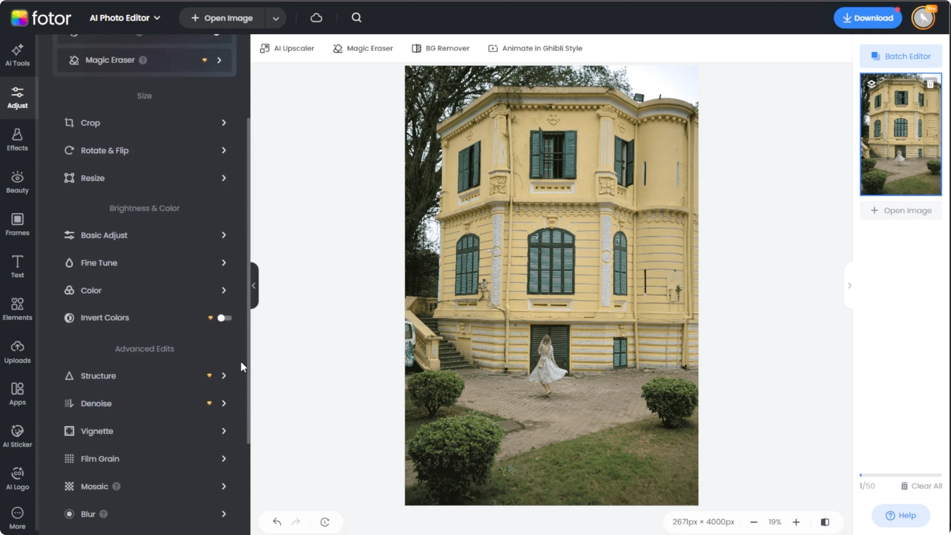 Screenshot from How to Automatically Correct and Enhance Photo Colors with AI? at 73s