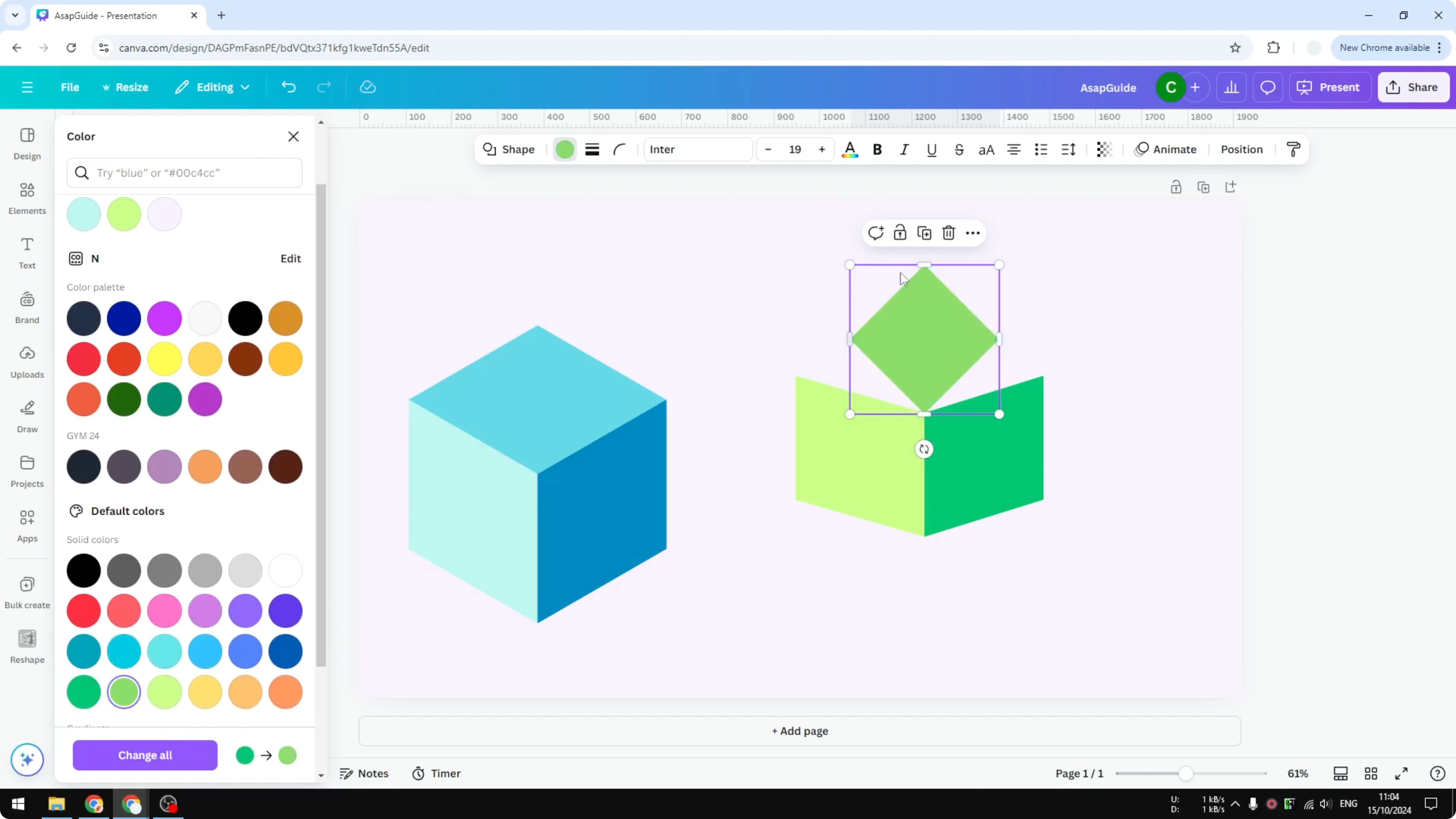 Screenshot from How to Create 3D Cube in Canva at 147s