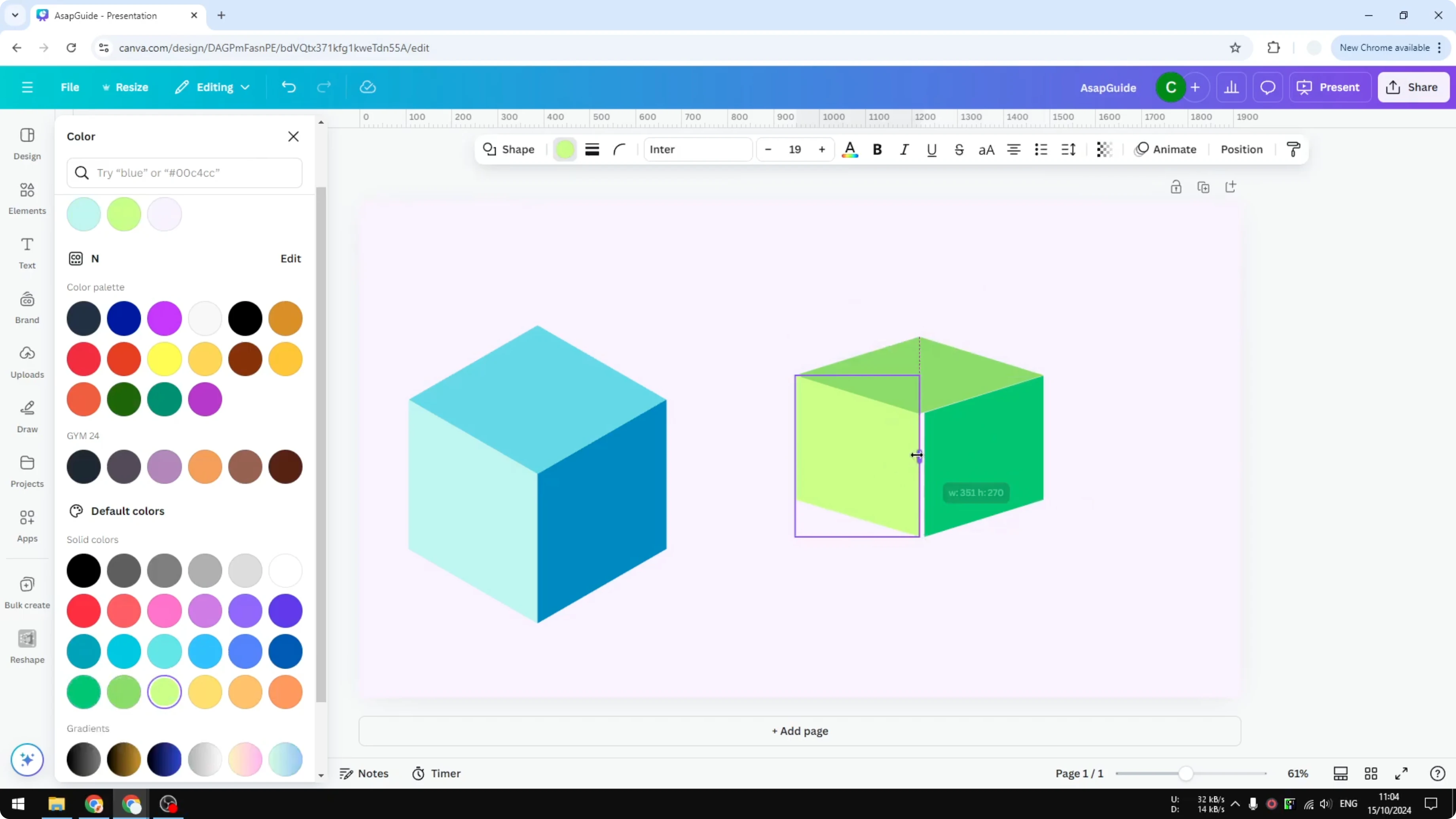 Screenshot from How to Create 3D Cube in Canva at 161s