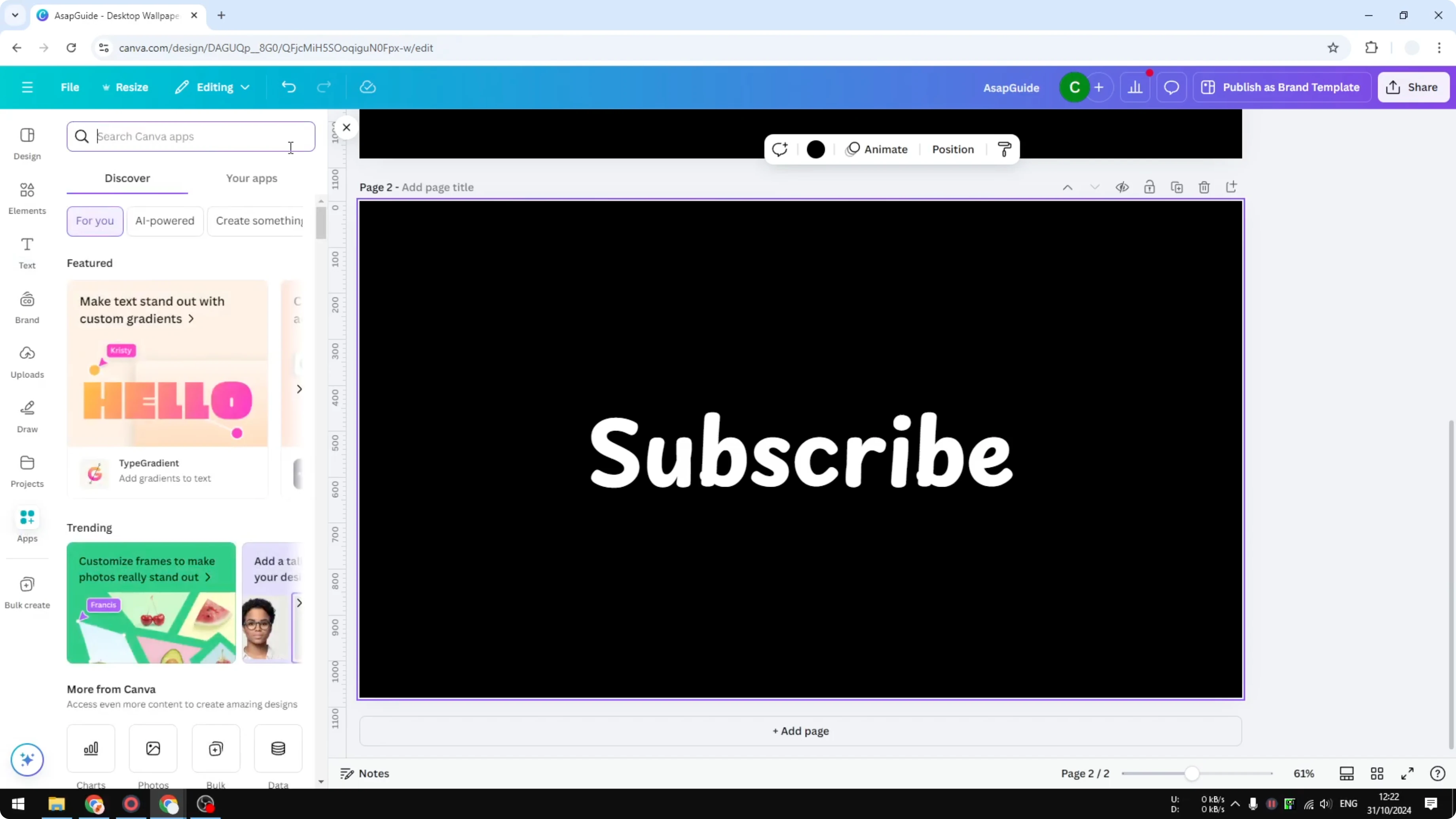 Screenshot from How to Create Balloon Text Effect in Canva at 102s