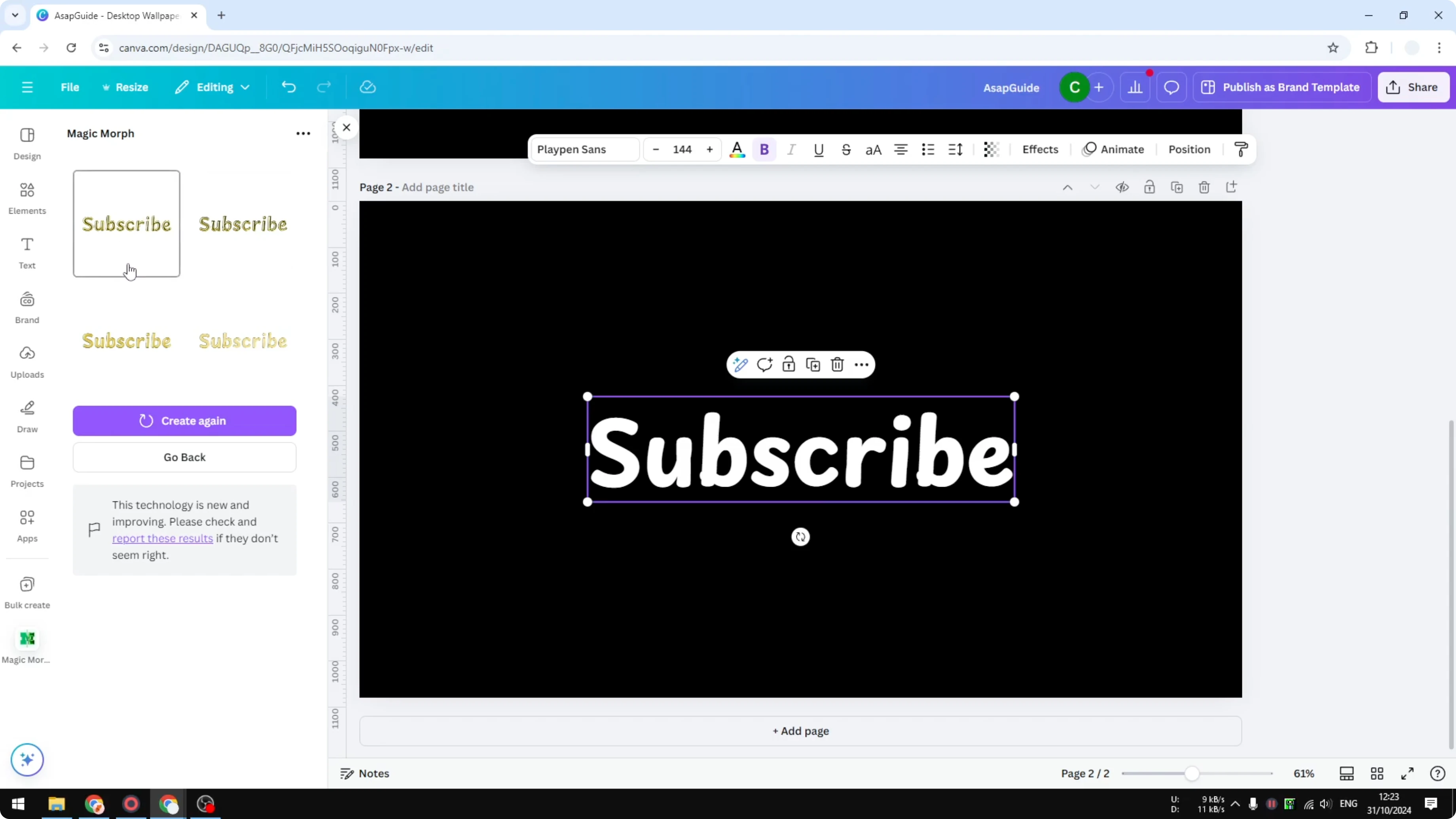Screenshot from How to Create Balloon Text Effect in Canva at 172s
