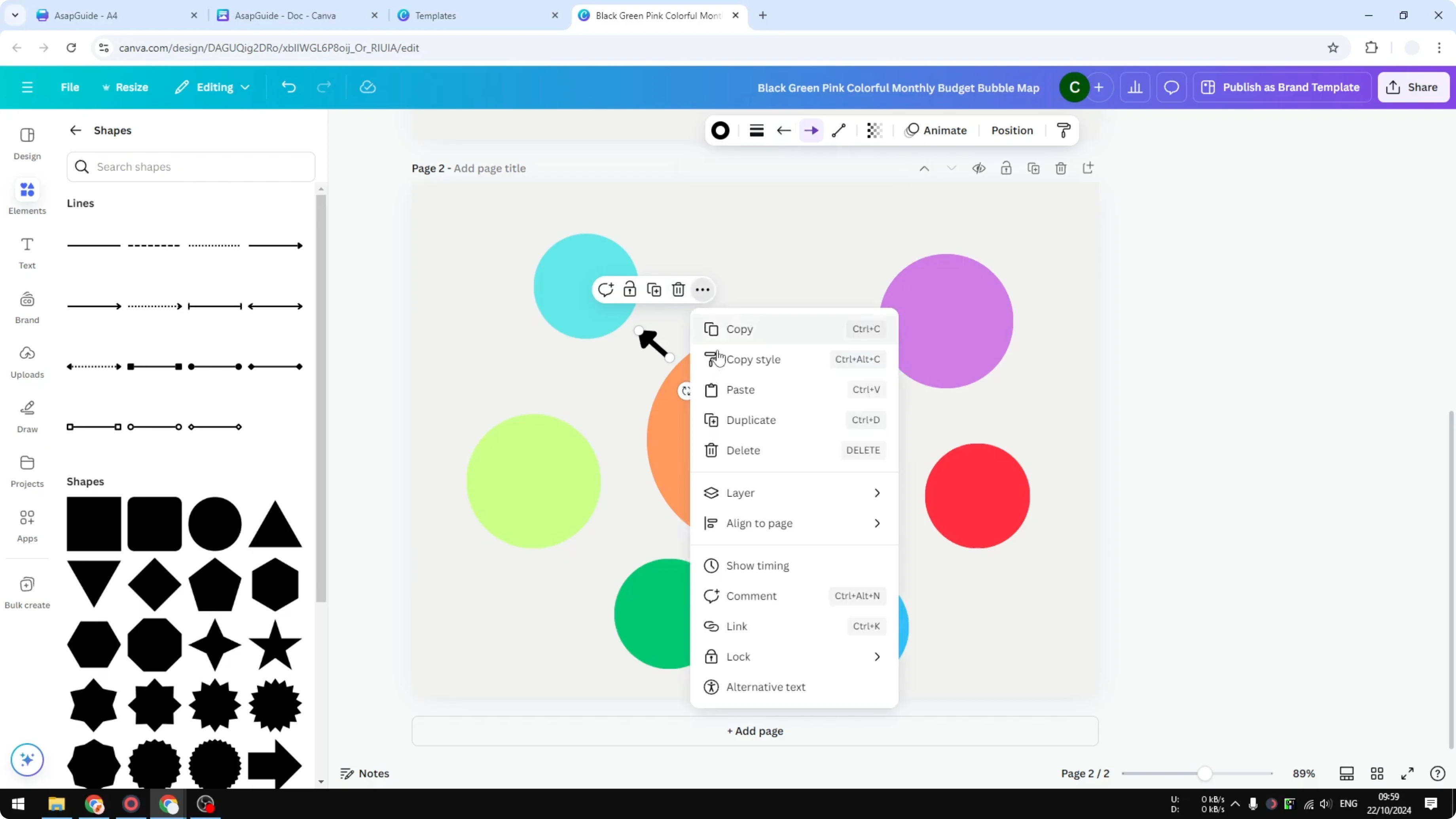 Screenshot from How to Create a Bubble Map in Canva at 200s