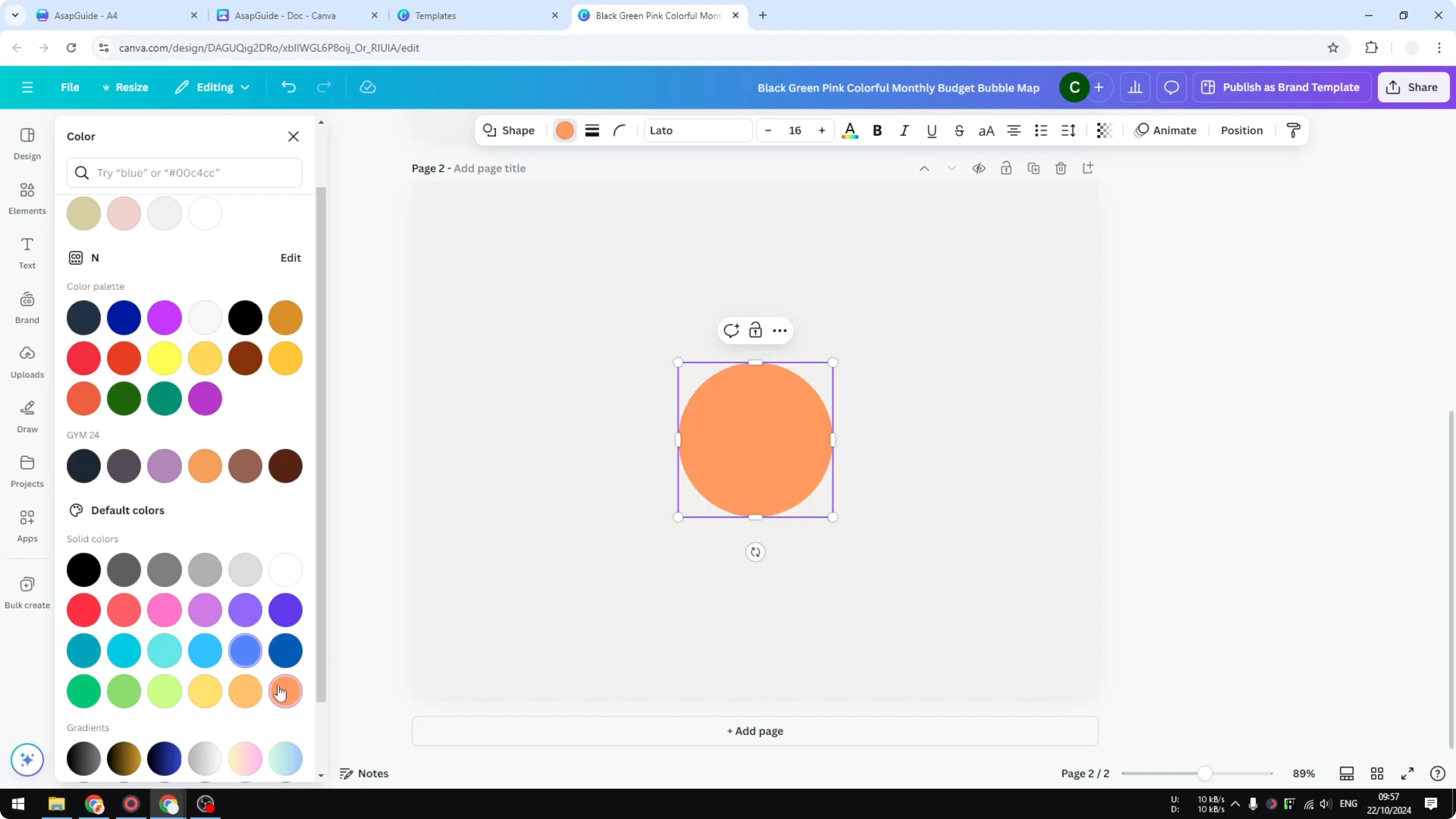 Screenshot from How to Create a Bubble Map in Canva at 75s