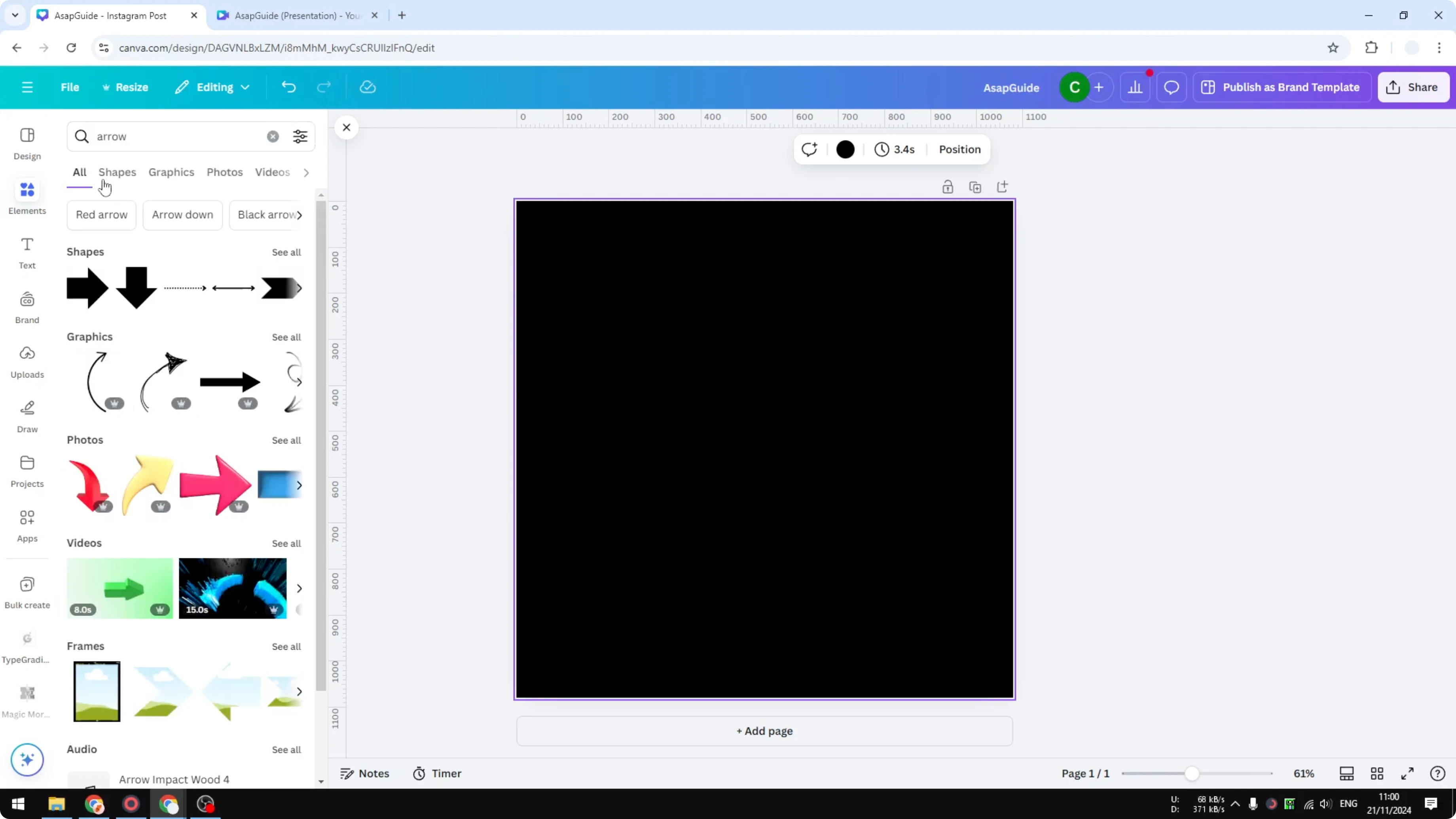 Screenshot from How to Create a Custom Arrow in Canva at 14s