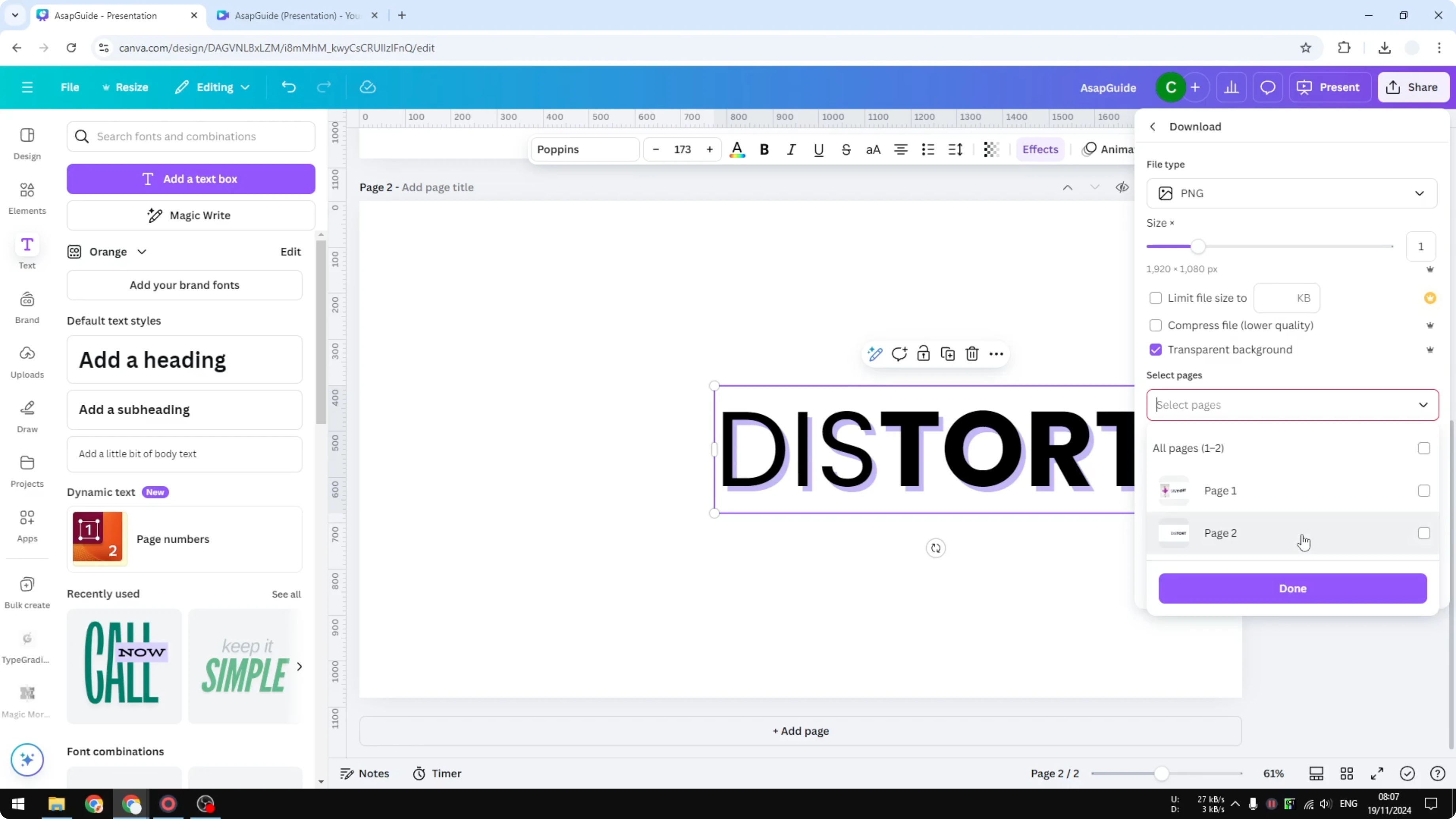 Screenshot from How to Create a Distortion Effect in Canva at 112s