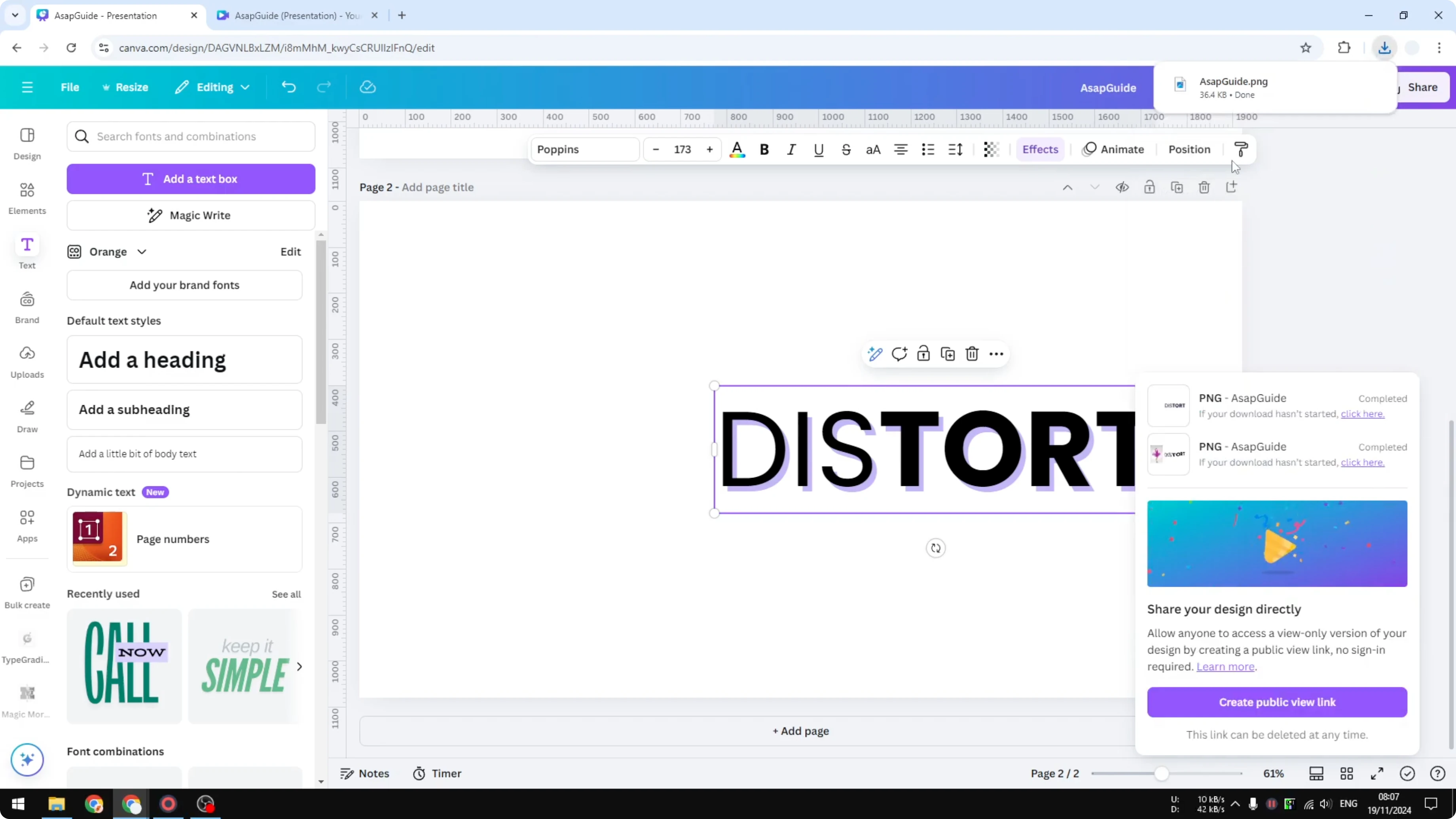 Screenshot from How to Create a Distortion Effect in Canva at 120s