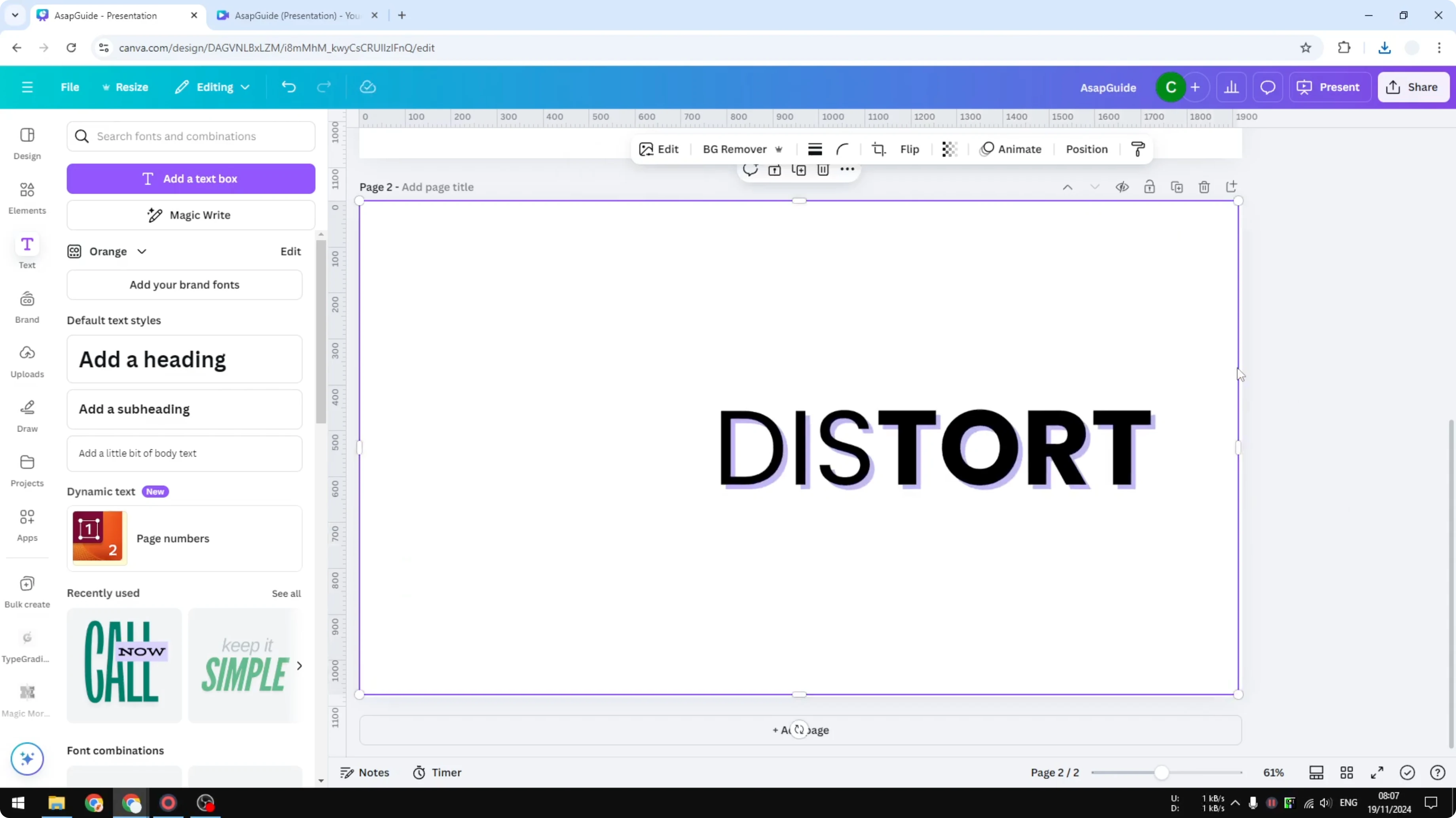 Screenshot from How to Create a Distortion Effect in Canva at 132s