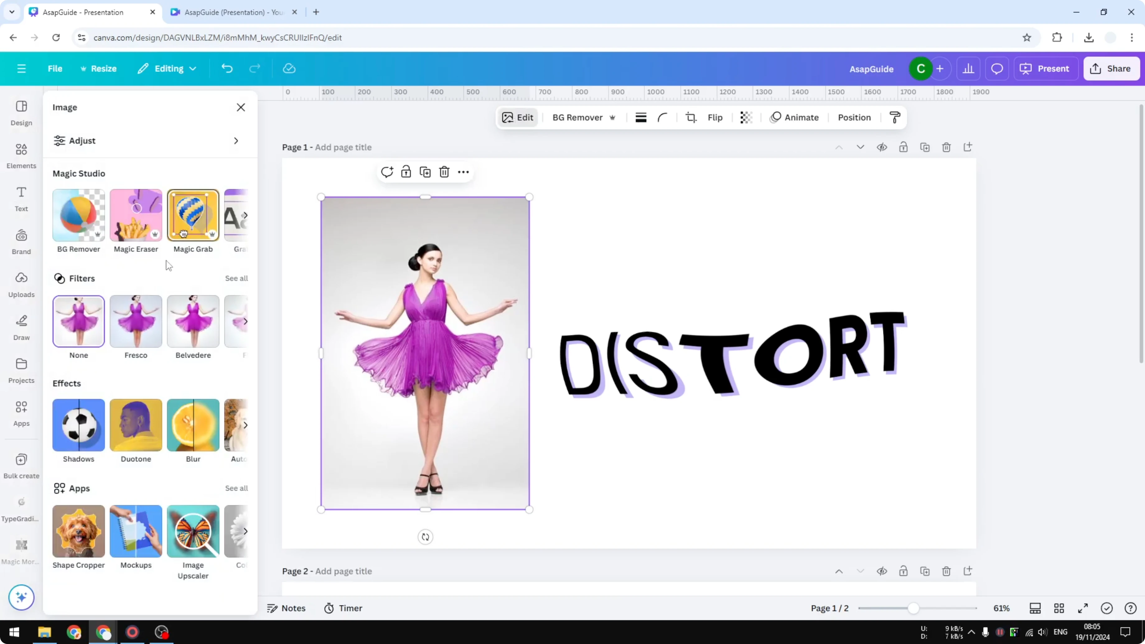 Screenshot from How to Create a Distortion Effect in Canva at 28s