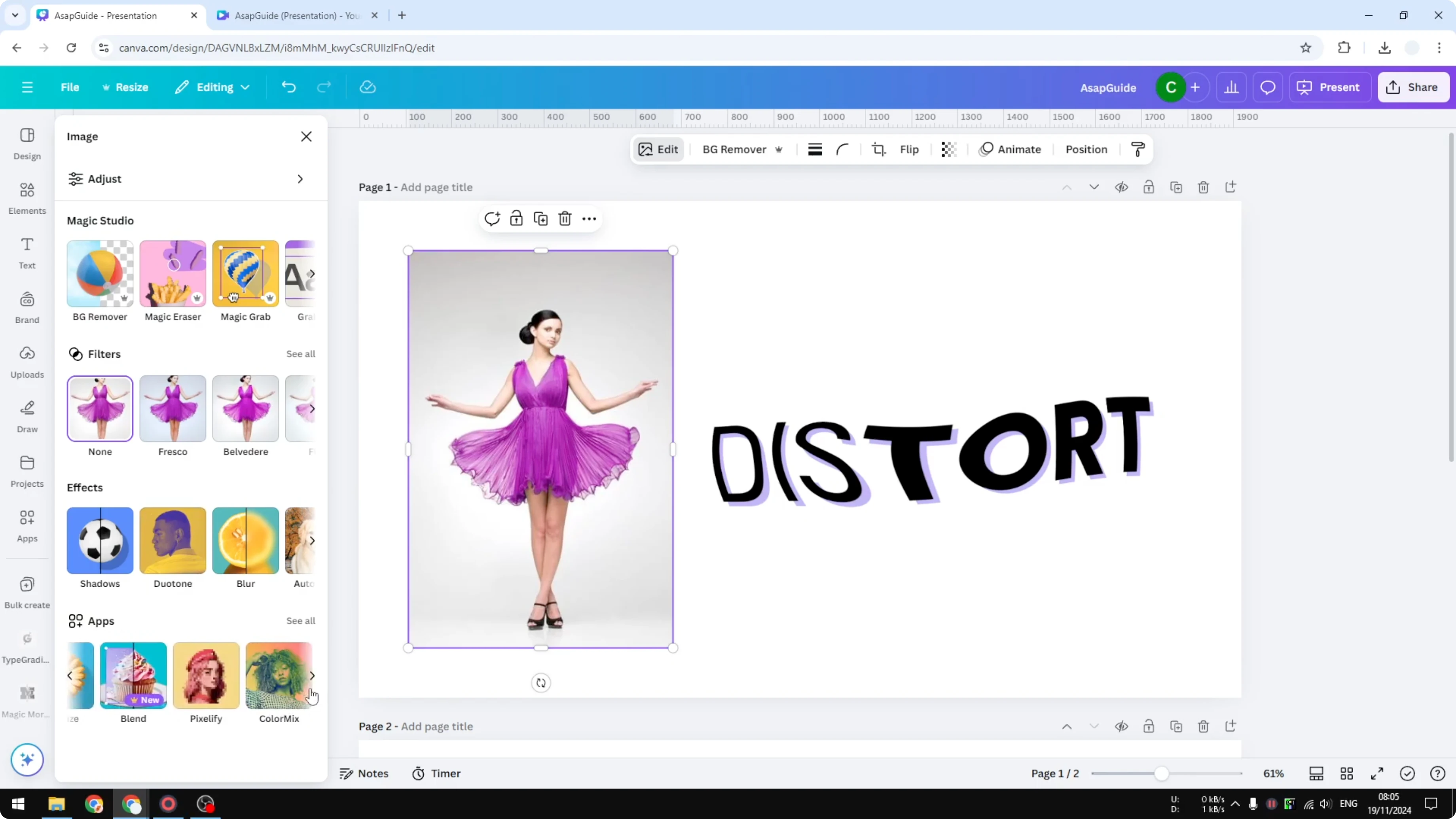 Screenshot from How to Create a Distortion Effect in Canva at 32s