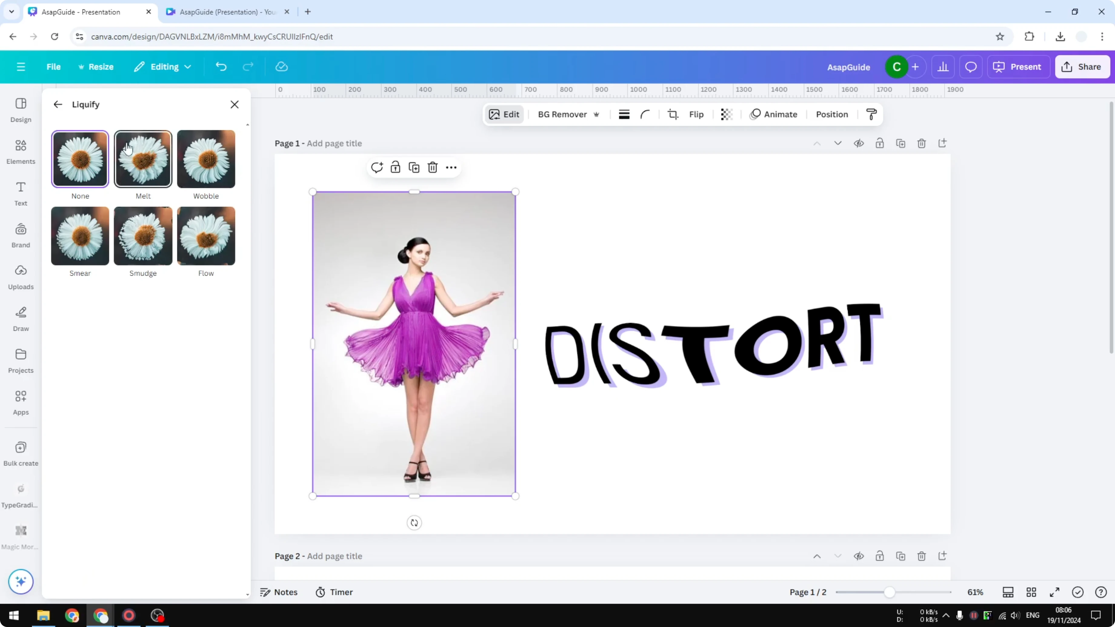 Screenshot from How to Create a Distortion Effect in Canva at 45s