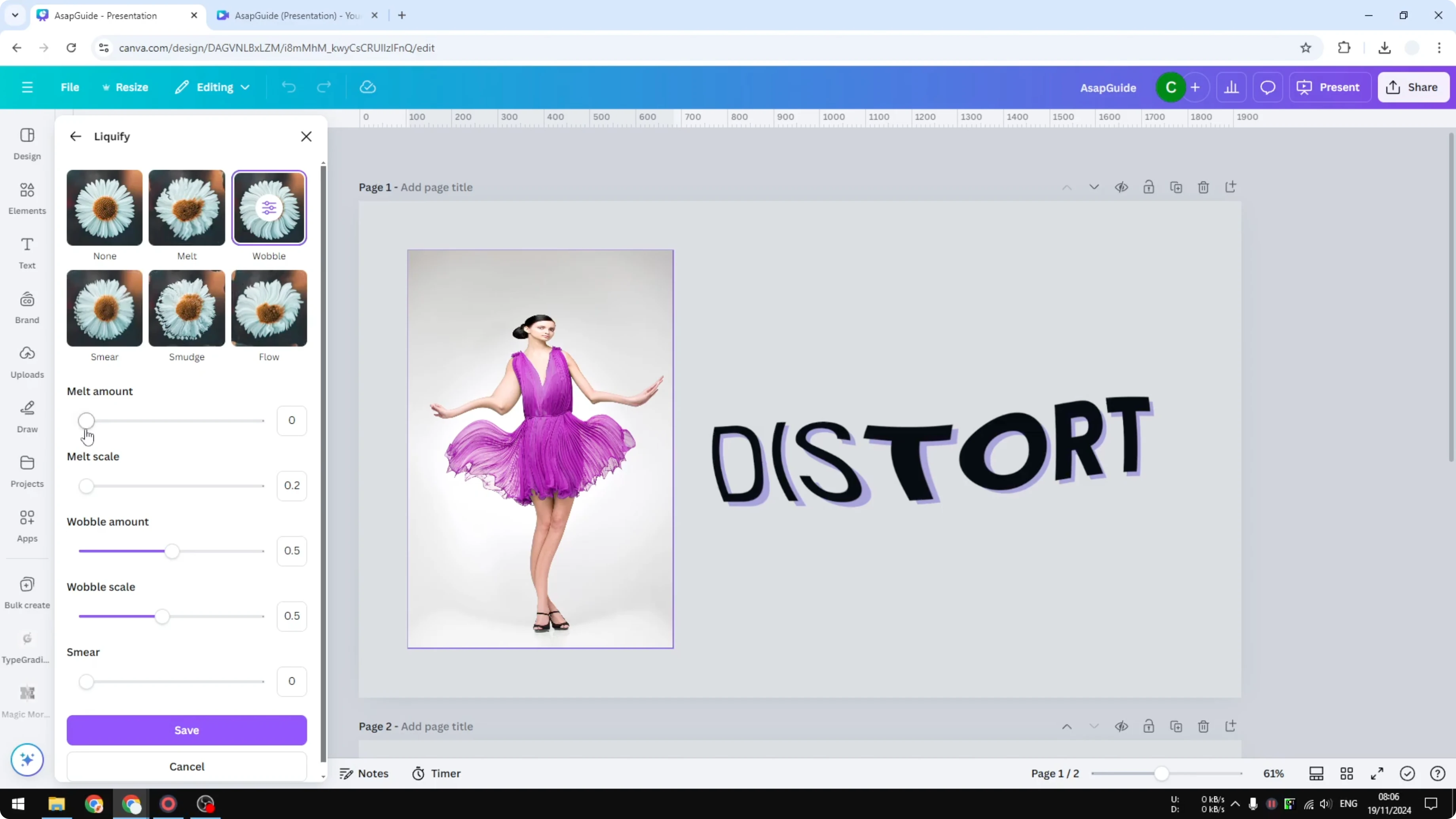 Screenshot from How to Create a Distortion Effect in Canva at 51s