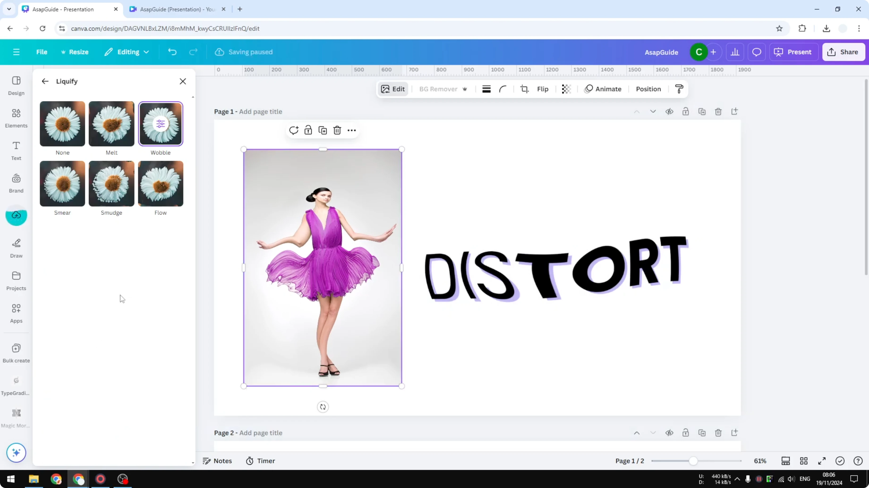 Screenshot from How to Create a Distortion Effect in Canva at 62s