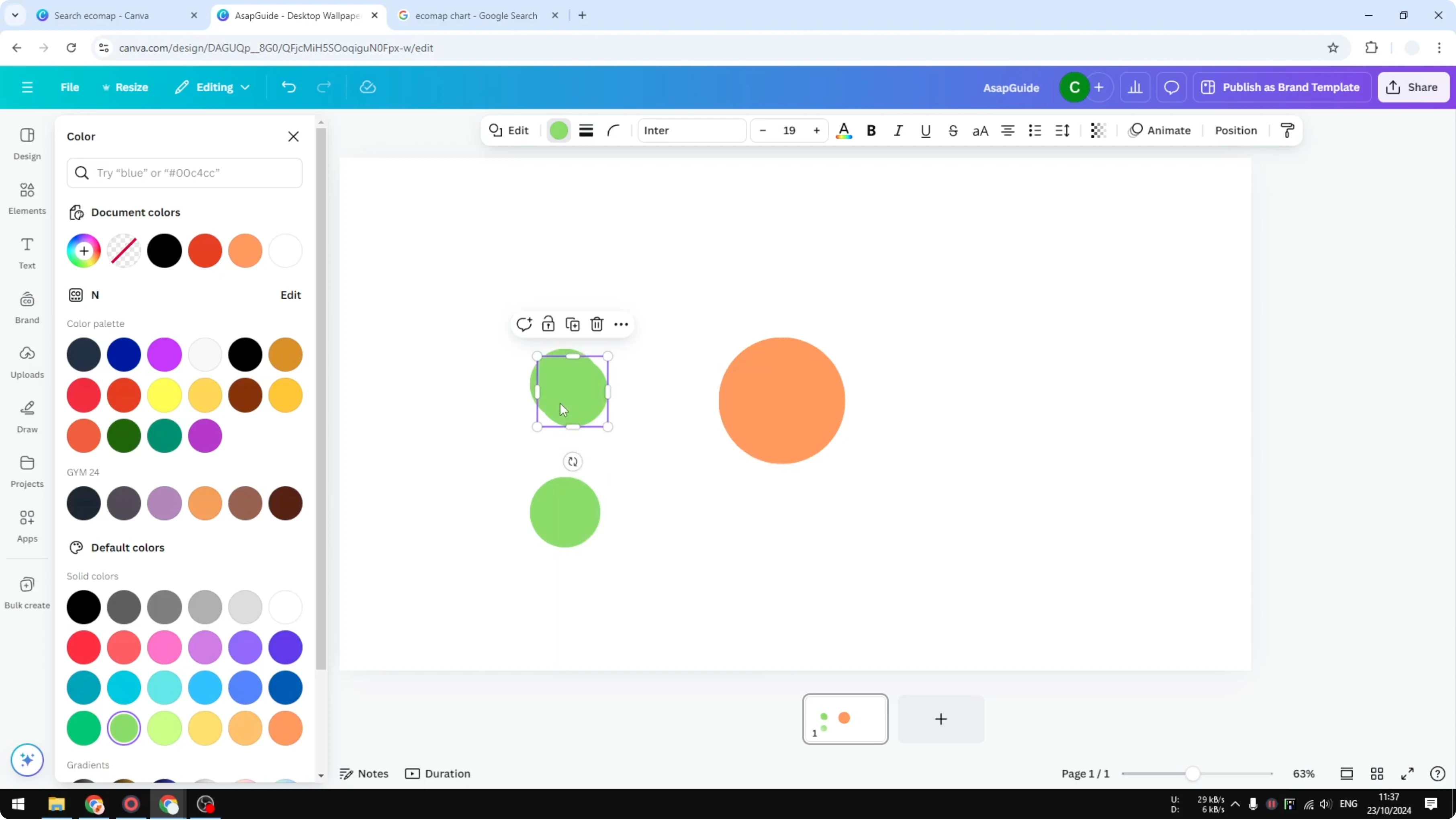 Screenshot from How to Create an Ecomap Chart in Canva at 108s