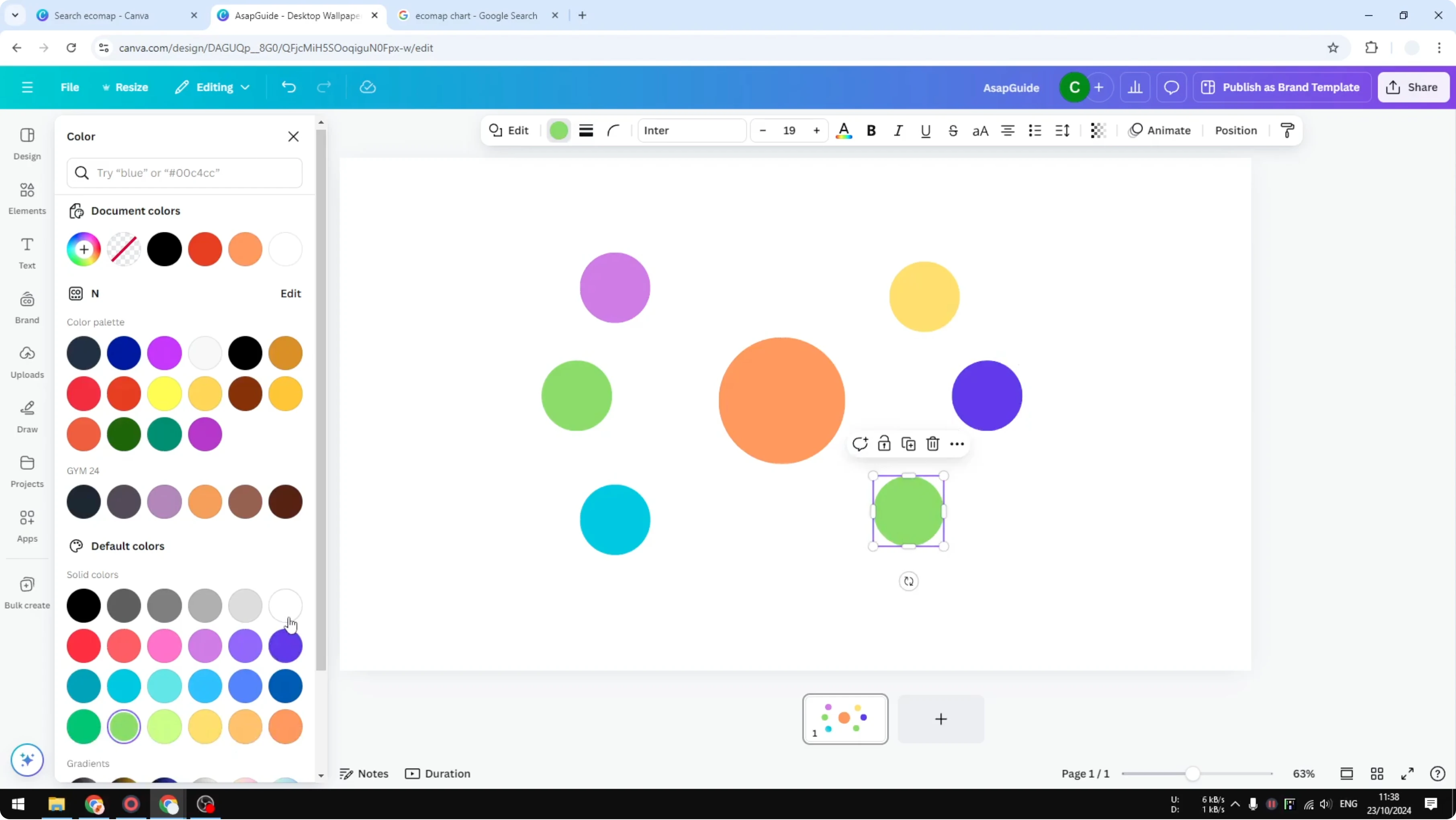 Screenshot from How to Create an Ecomap Chart in Canva at 134s
