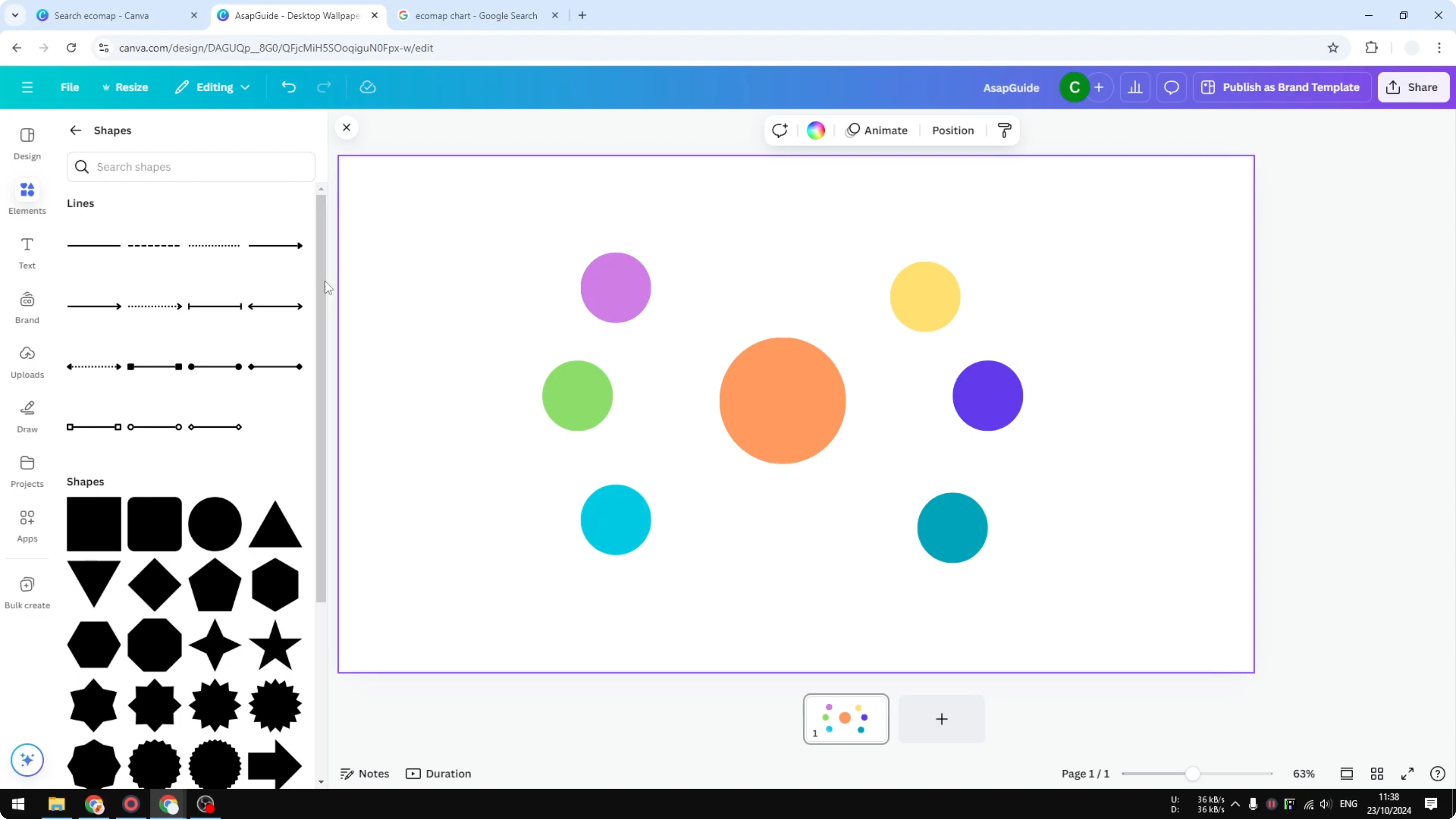 Screenshot from How to Create an Ecomap Chart in Canva at 150s