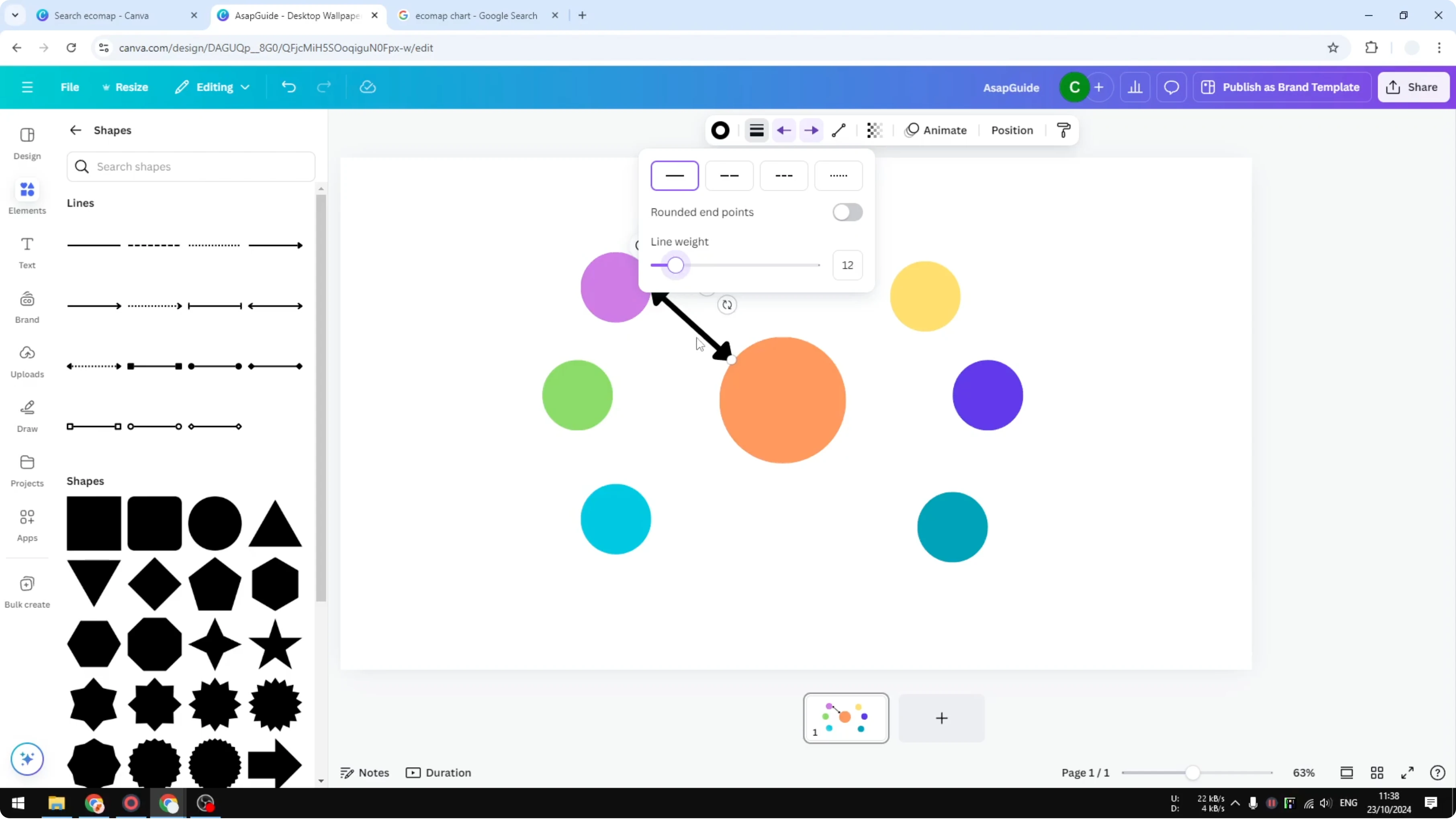 Screenshot from How to Create an Ecomap Chart in Canva at 180s