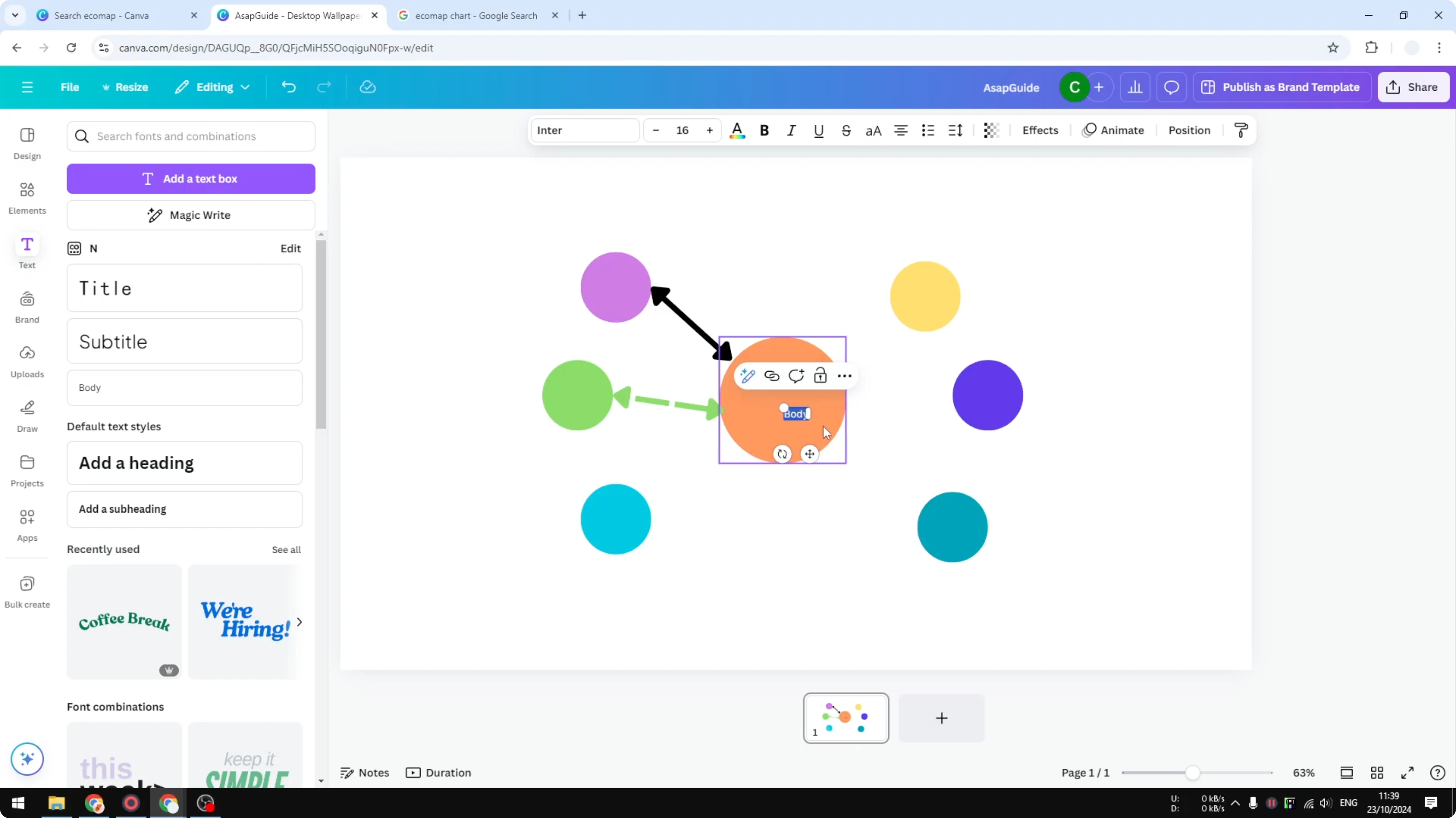 Screenshot from How to Create an Ecomap Chart in Canva at 212s