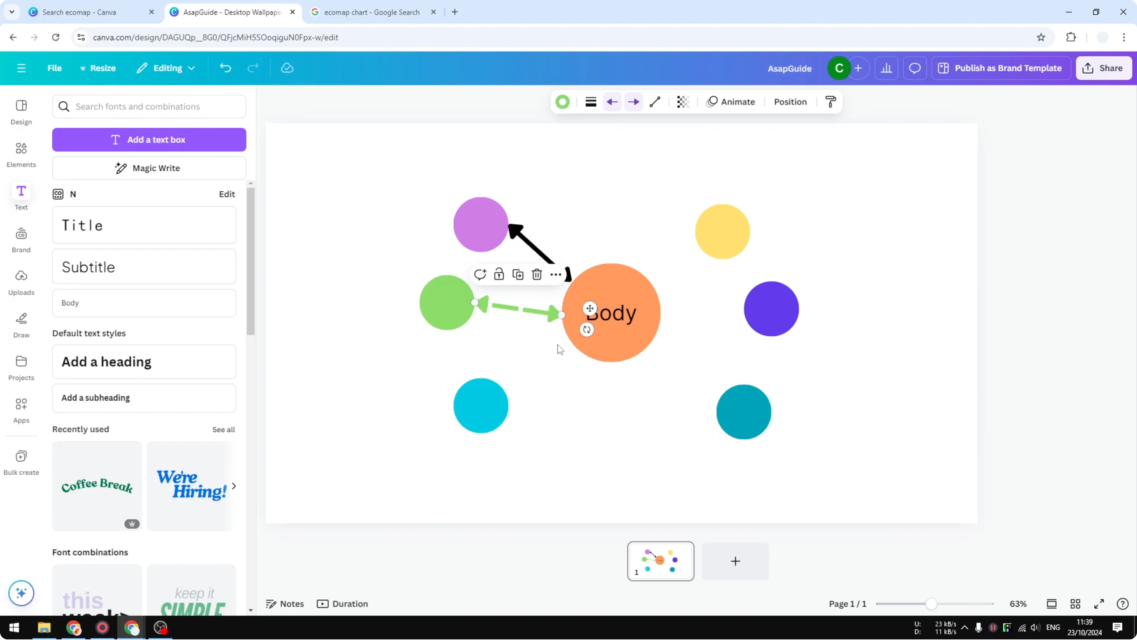Screenshot from How to Create an Ecomap Chart in Canva at 233s