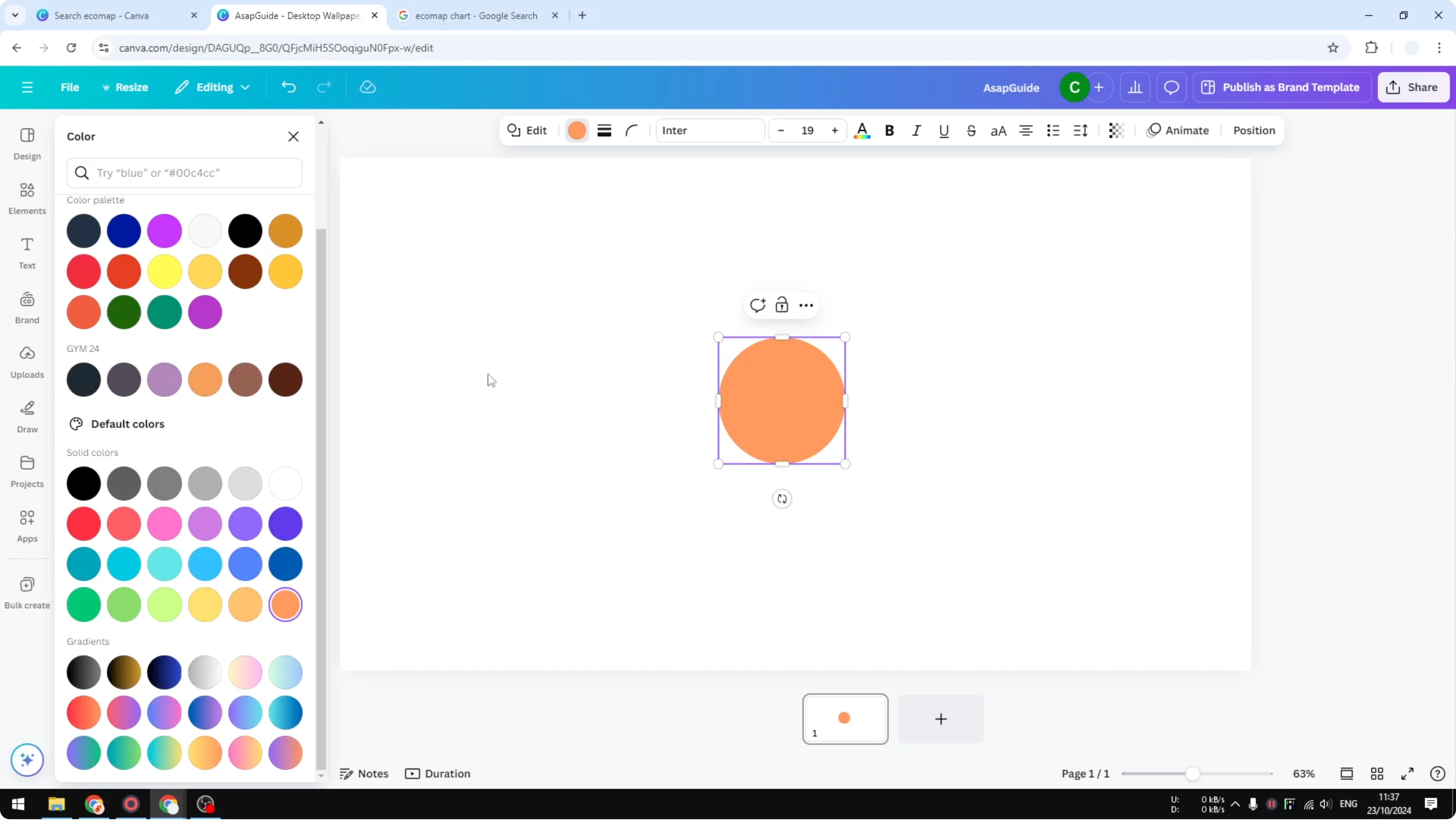 Screenshot from How to Create an Ecomap Chart in Canva at 87s