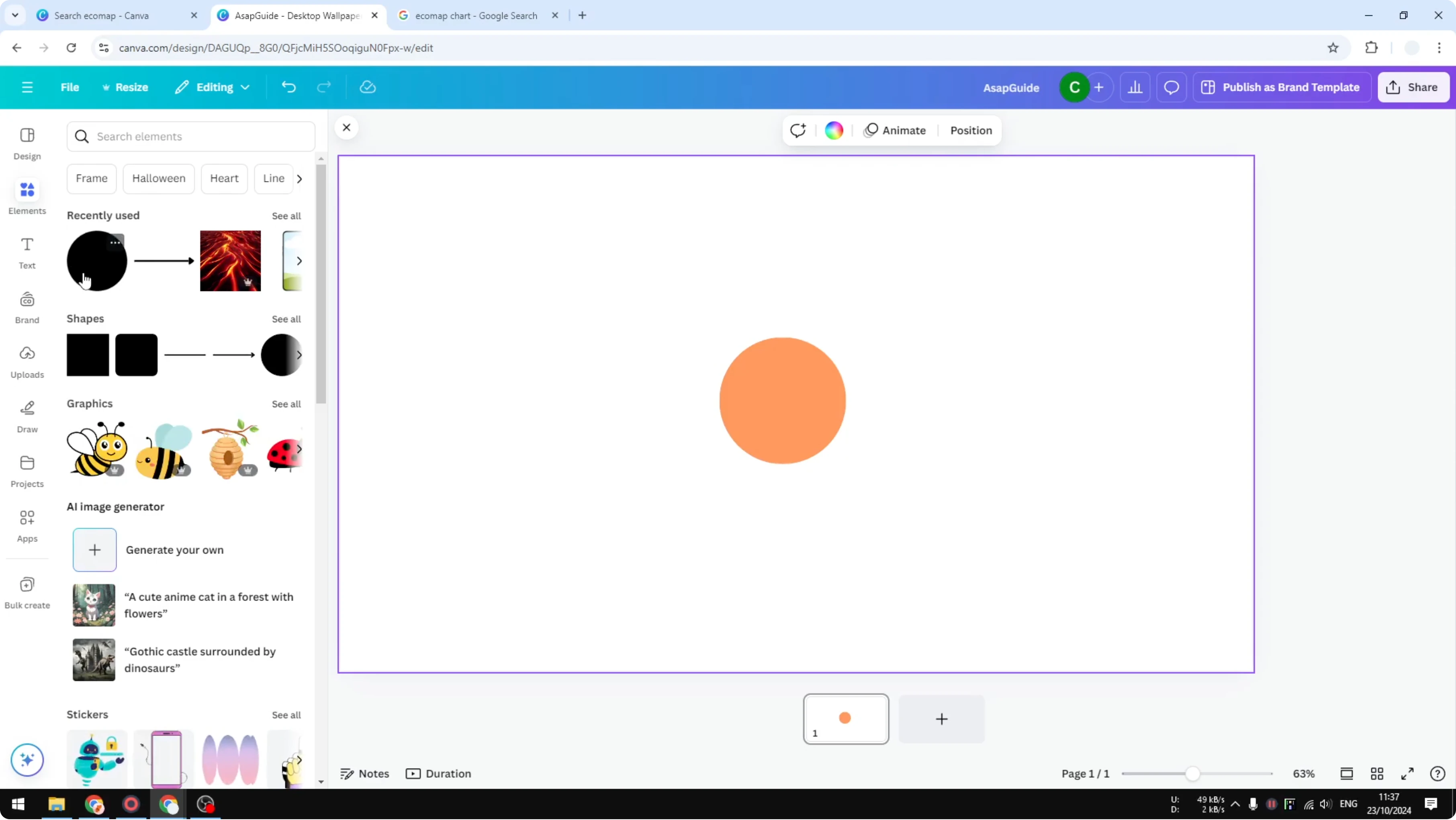 Screenshot from How to Create an Ecomap Chart in Canva at 95s