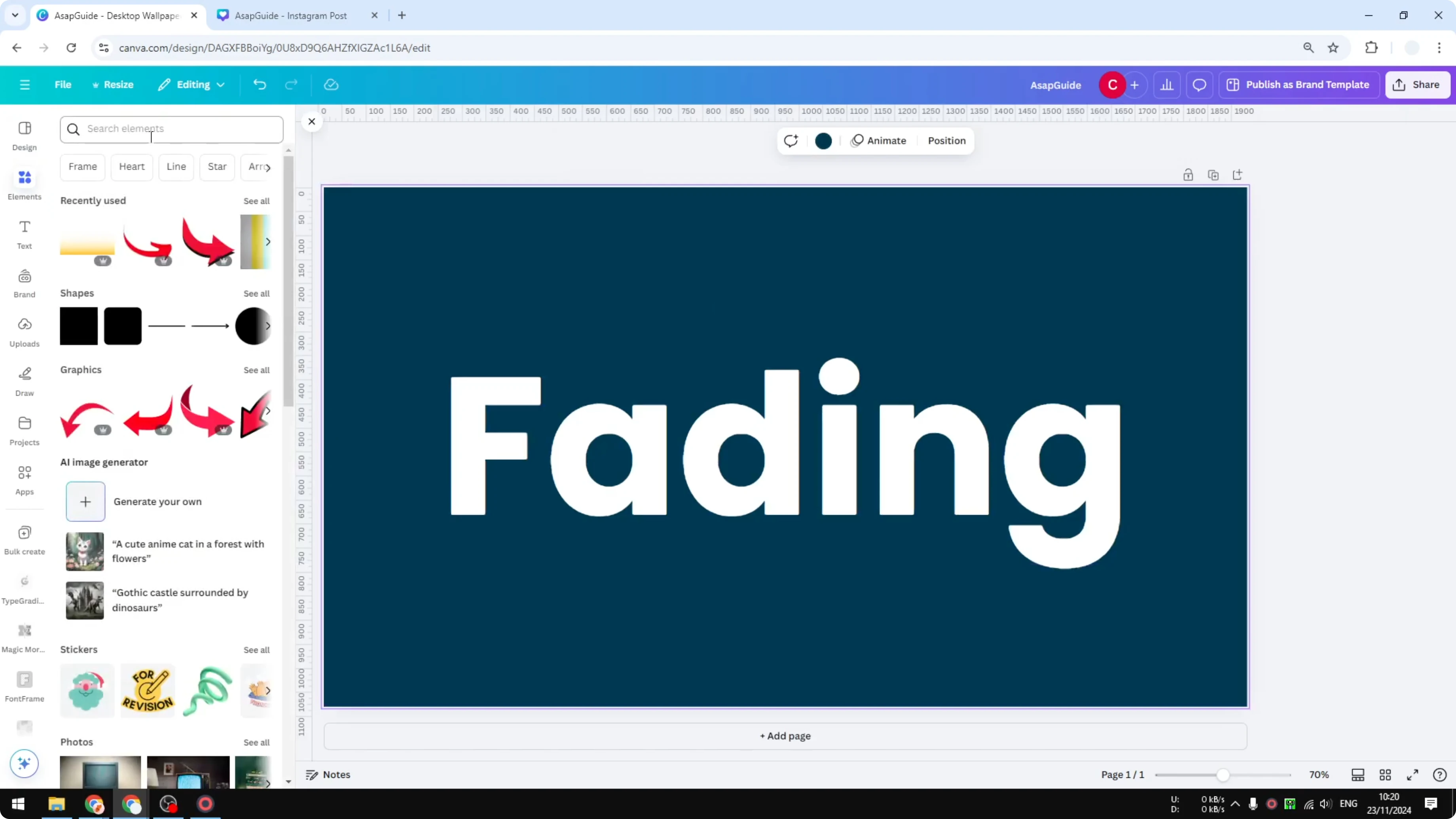 Screenshot from How to Create Faded Text Effect in Canva at 39s