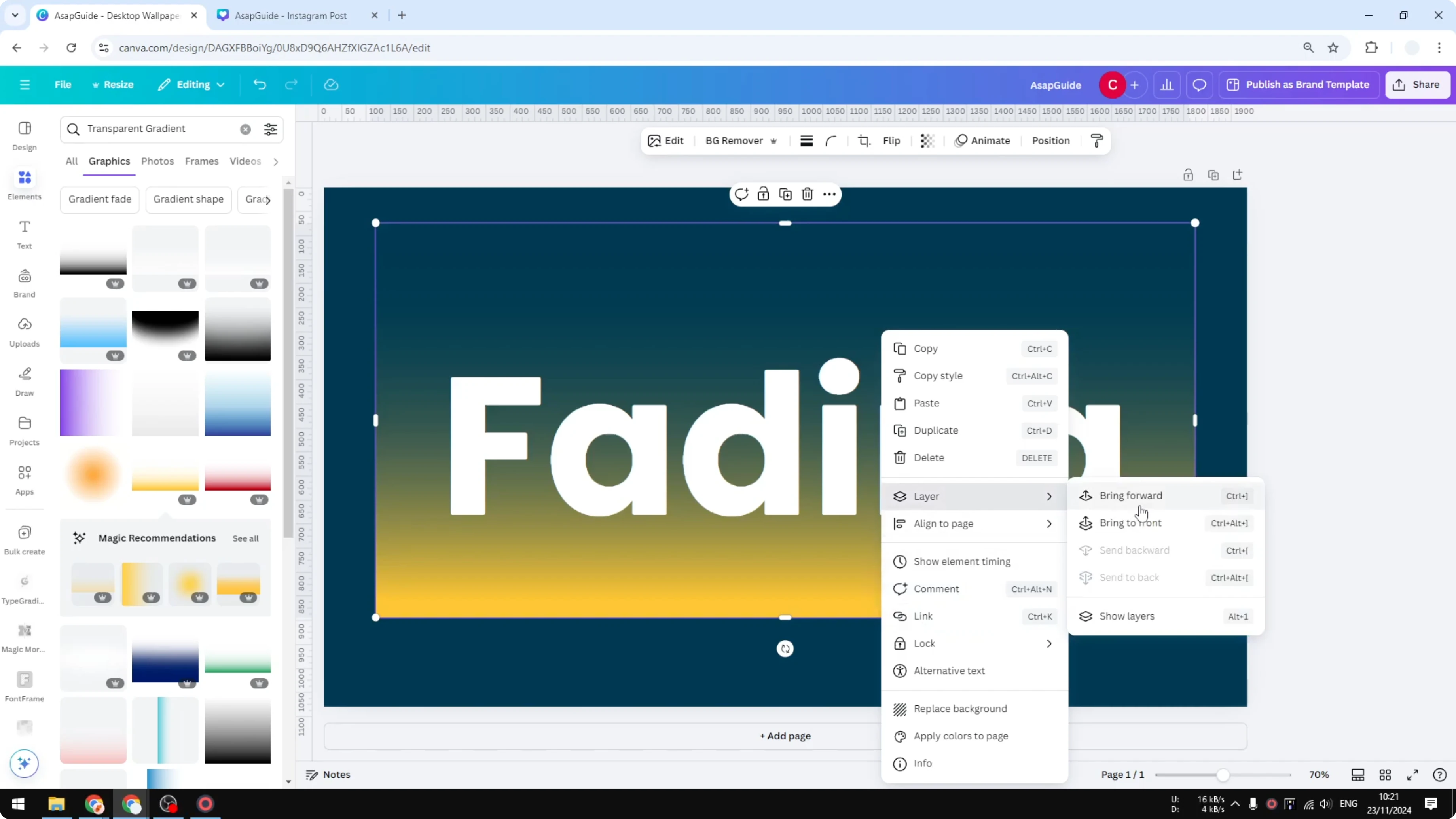 Screenshot from How to Create Faded Text Effect in Canva at 82s